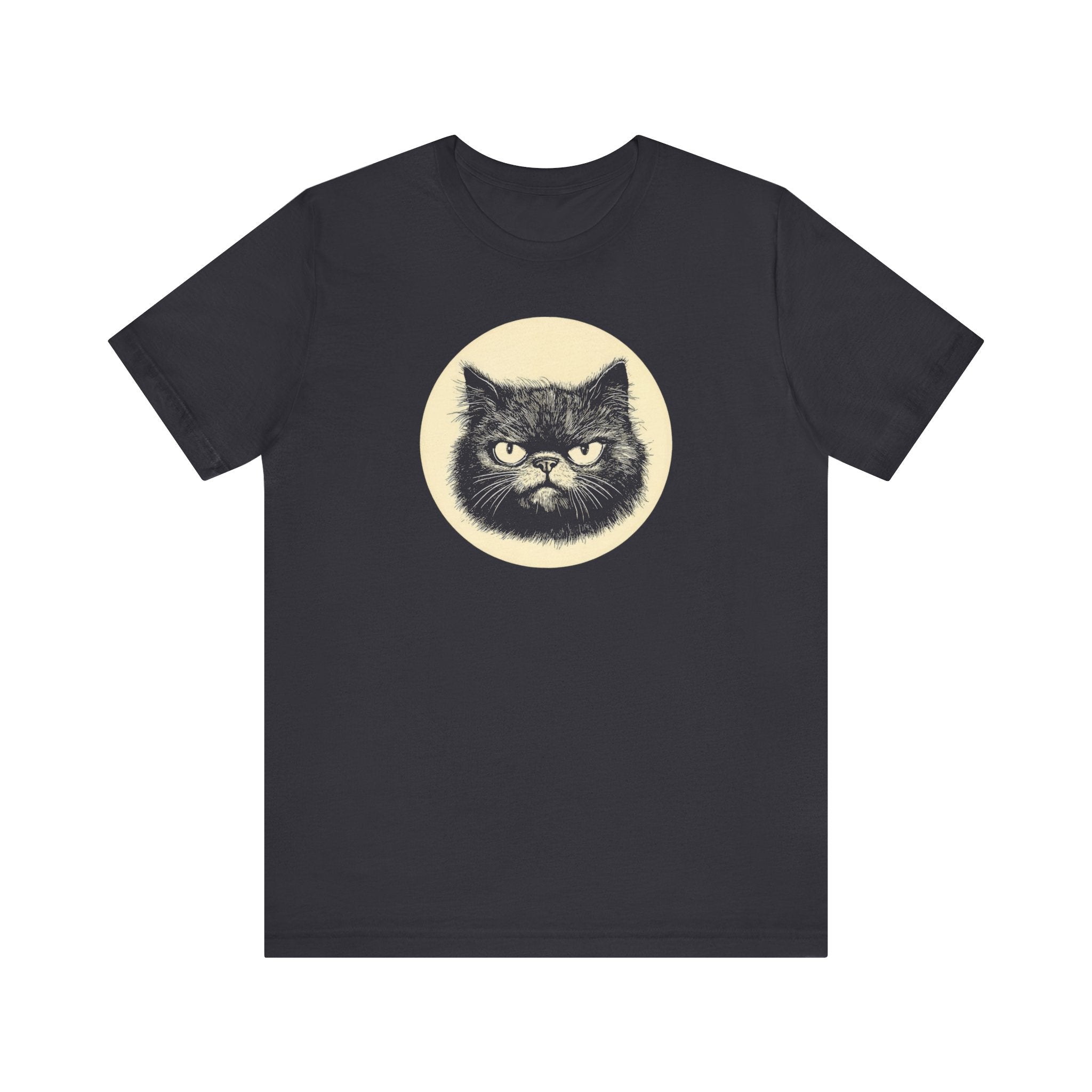 Grumpy Black Cat Graphic Tee – Vintage Style Cat Lover Shirt