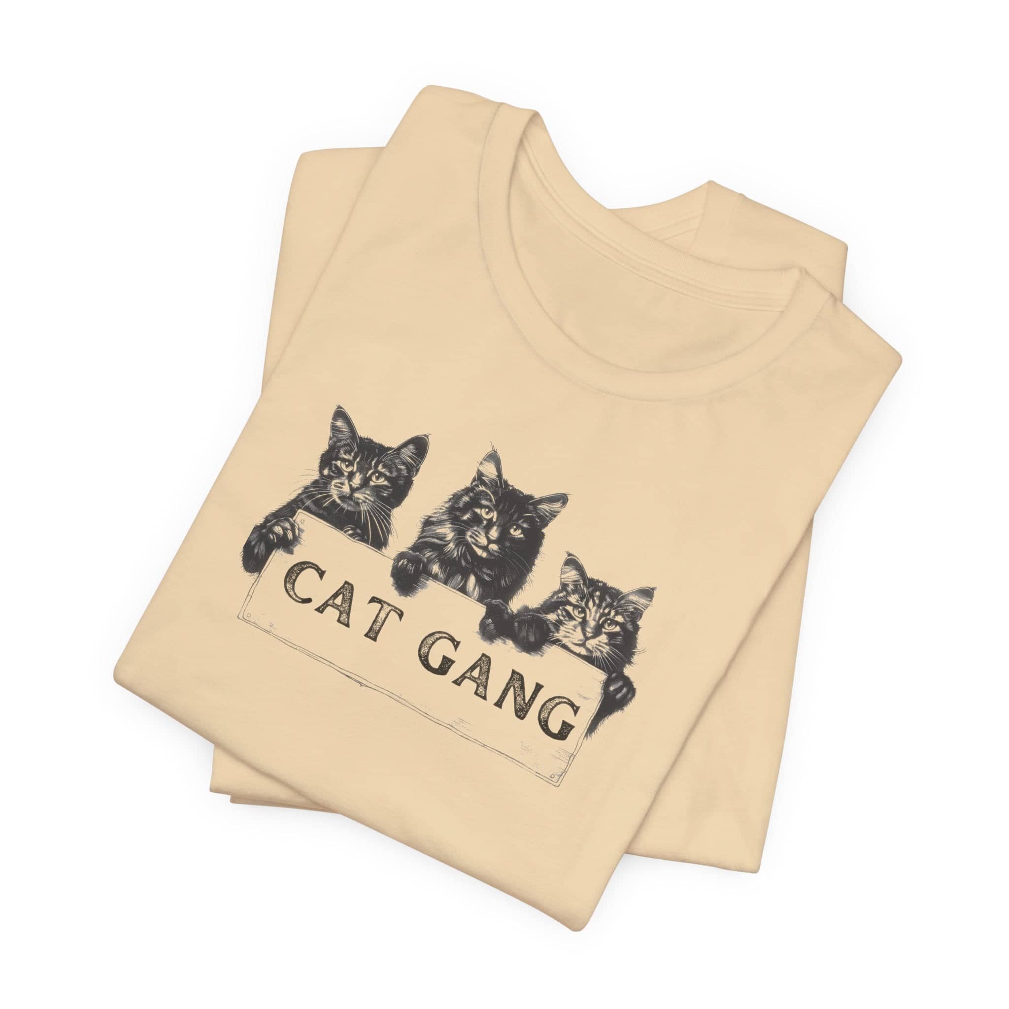 Cat Gang Shirt Funny Cat Lover Unisex Jersey Short Sleeve Tee