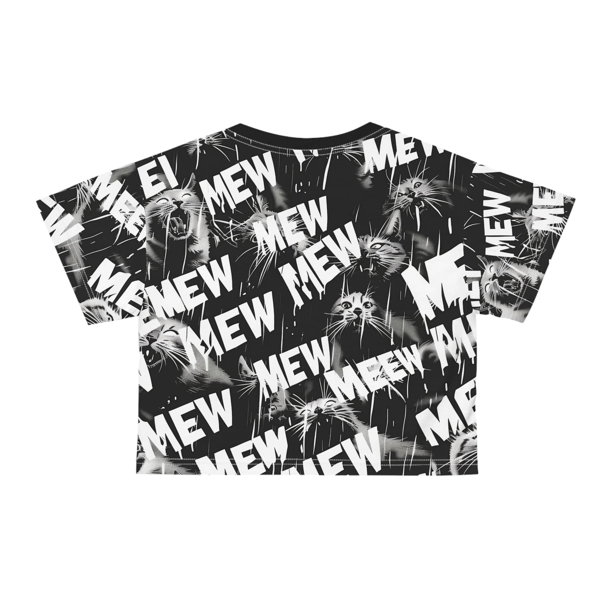 Dramatic Kitty All-Over Print Crop Tee (AOP)