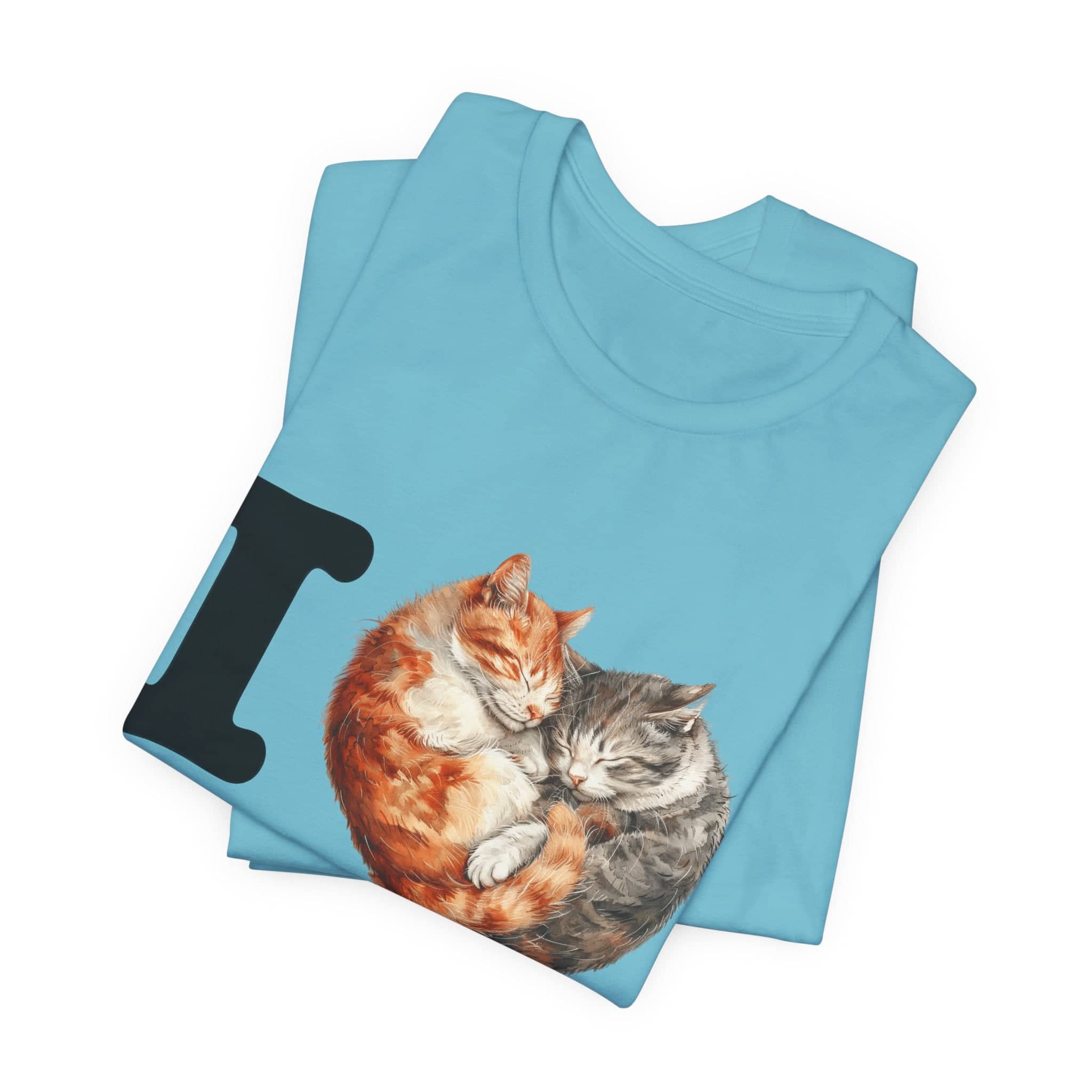 Feline Affection Tee - 'I Heart Cats' Cuddle Short Sleeve Tee