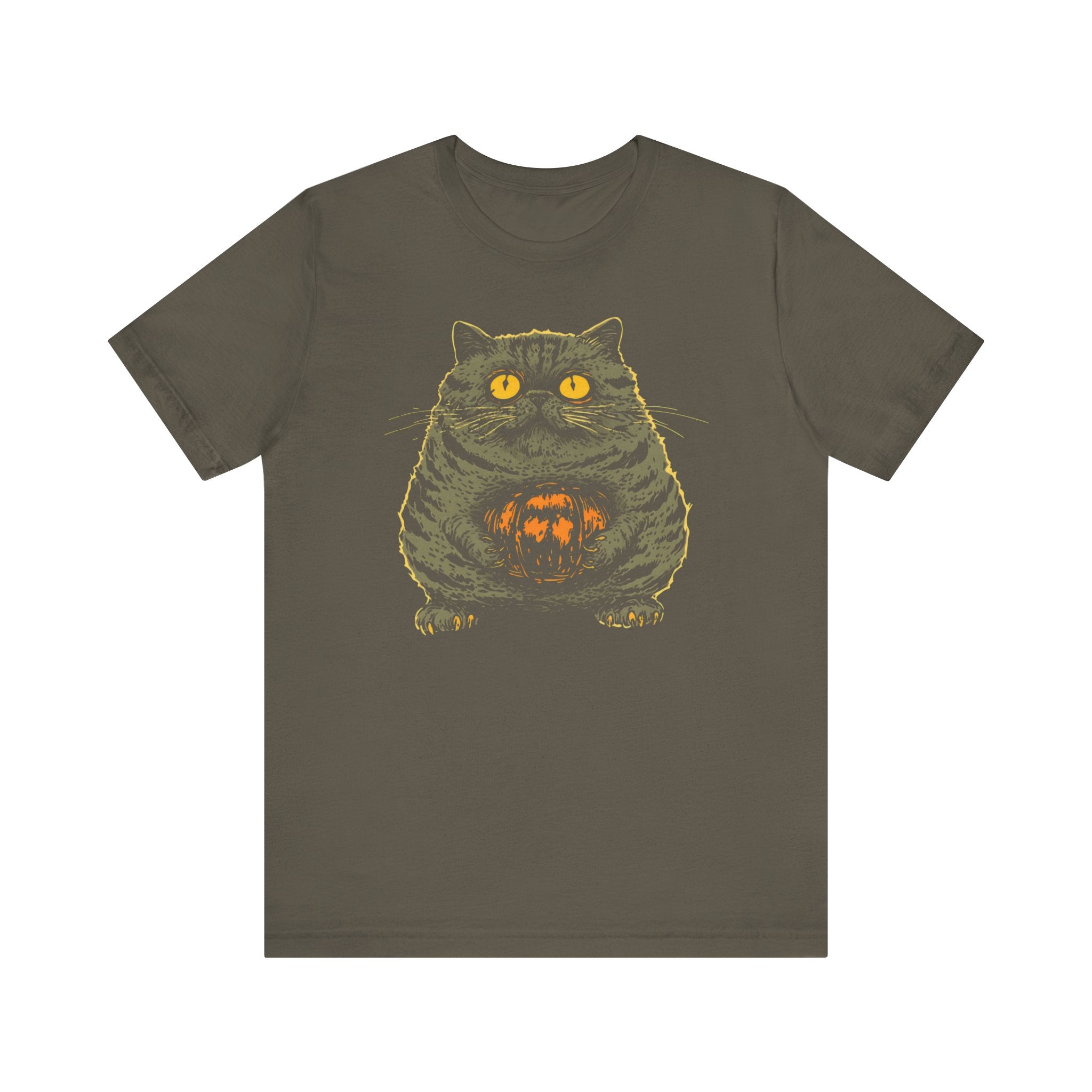 Halloween Cat with Pumpkin T-Shirt Funny Spooky Design