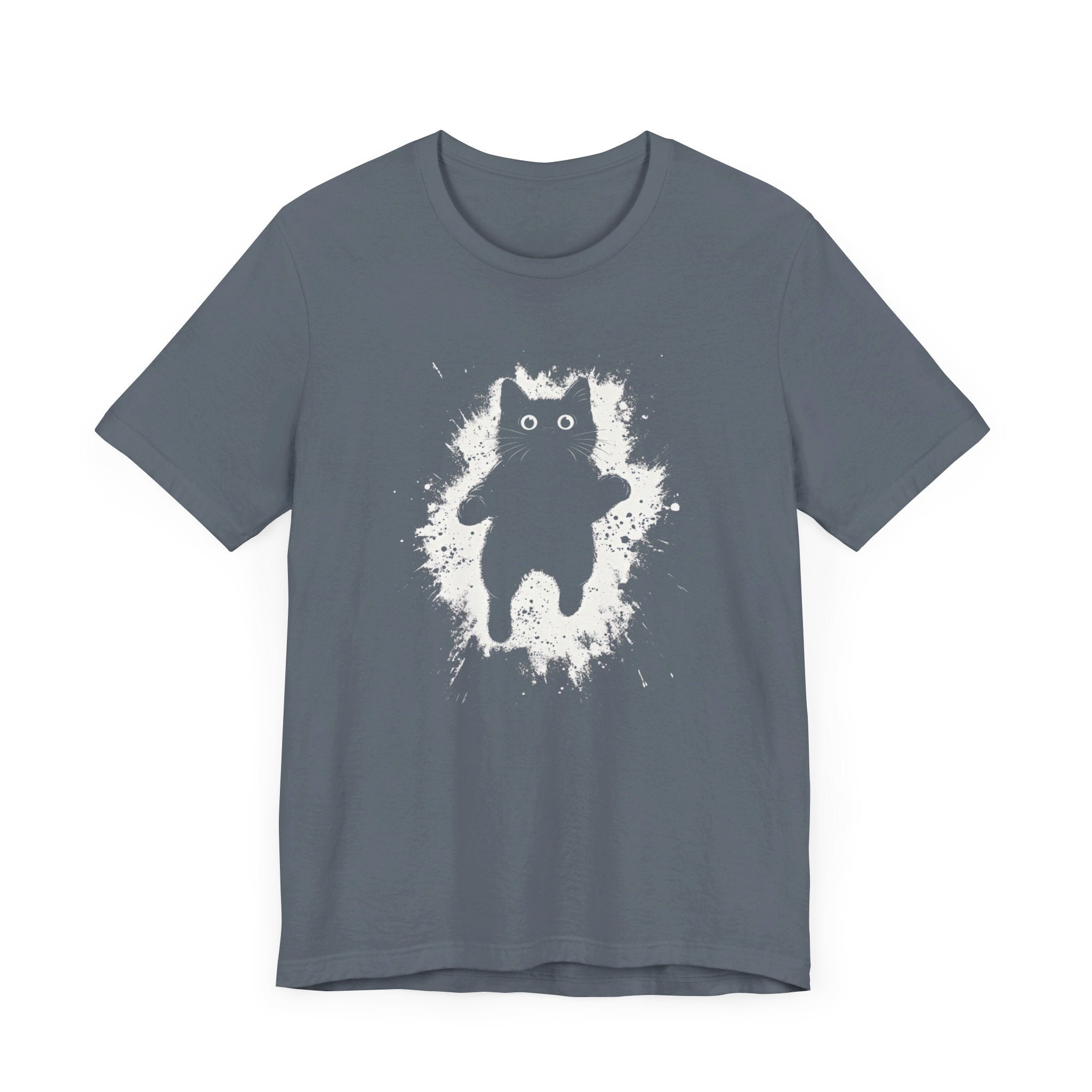 Floating Cat T-Shirt Minimalist and Quirky Design