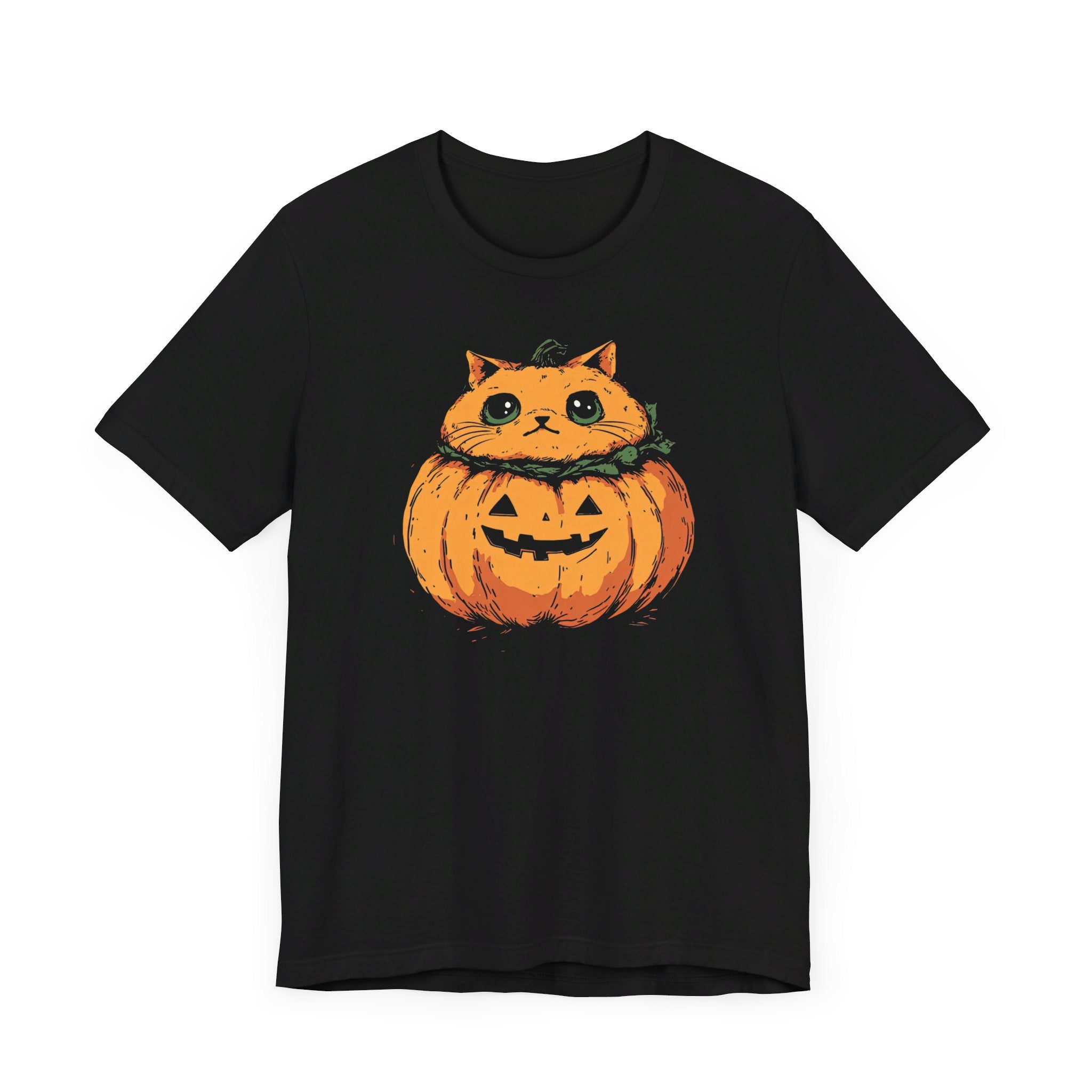 Pumpkin Cat T-Shirt - Cute Halloween Jack-o’-Lantern Kitty Design