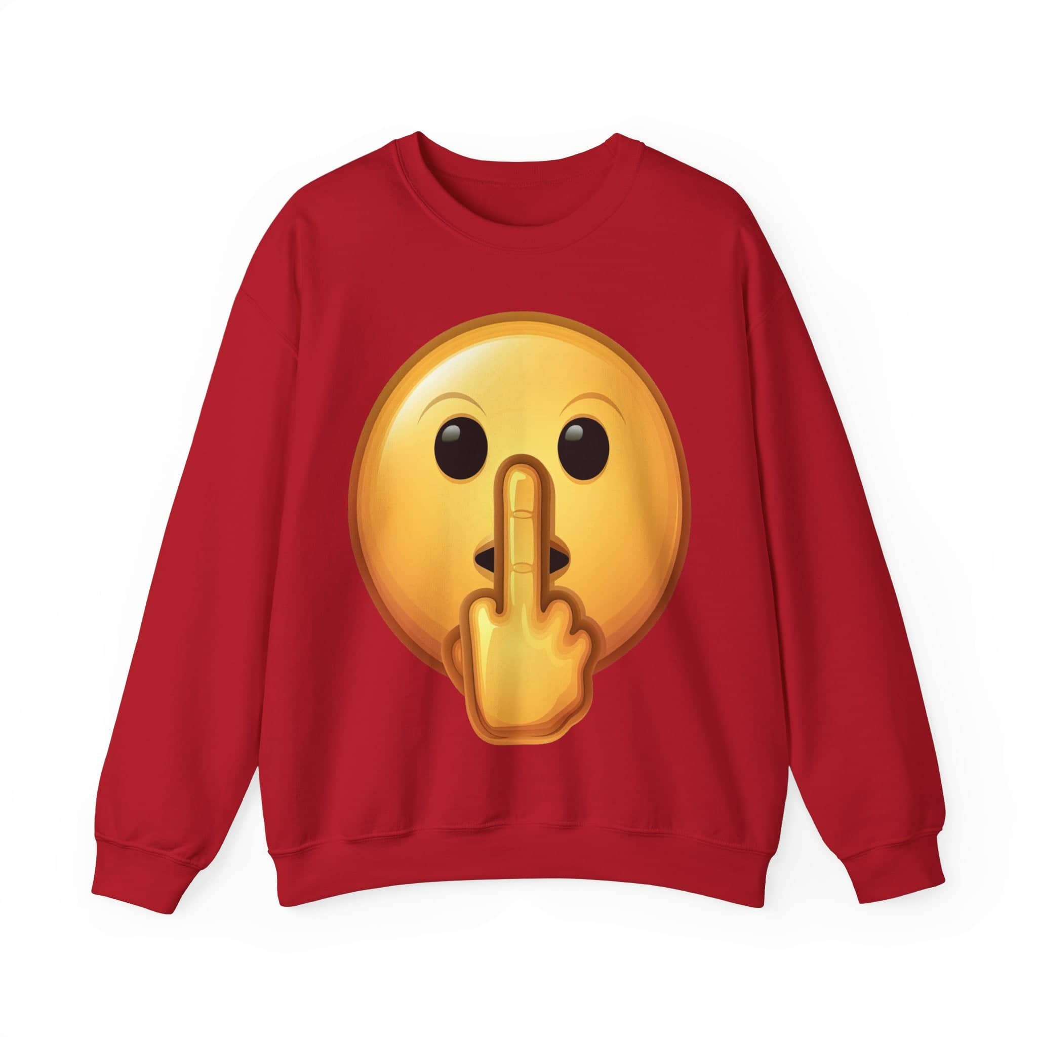 Middle Finger FU Shh Silent Protest Emoji Unisex Heavy Blend™ Crewneck Sweatshirt