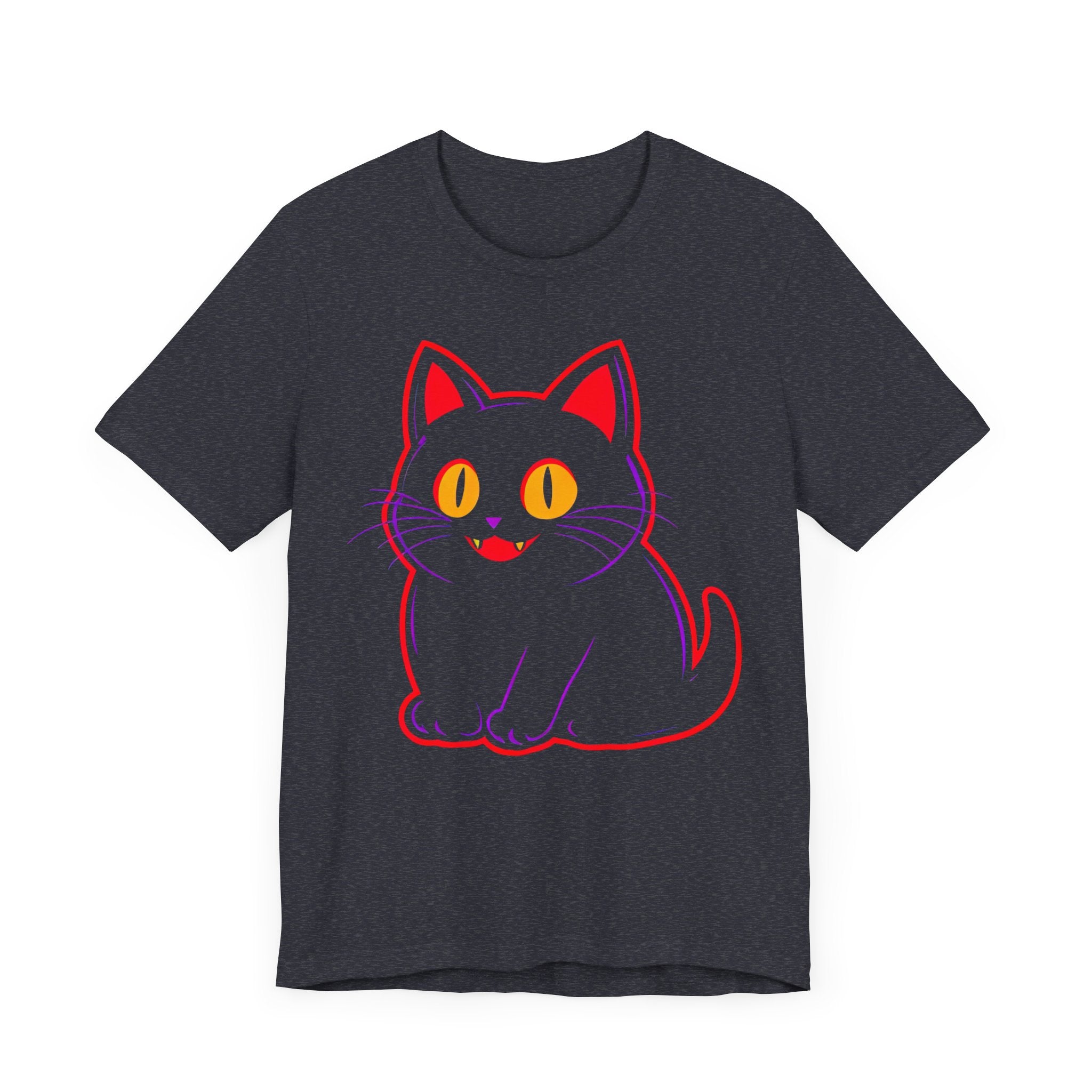 Neon Black Cat Graphic Tee
