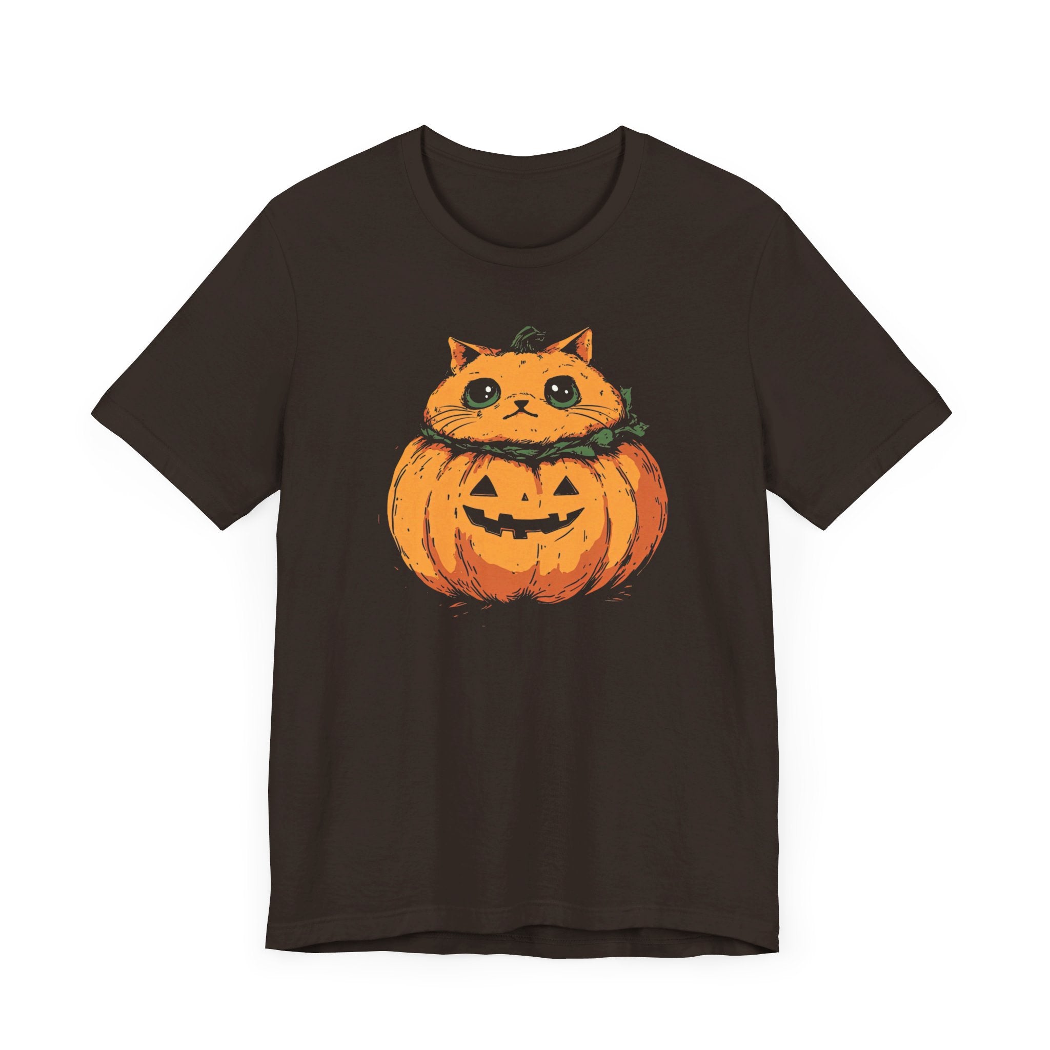Pumpkin Cat T-Shirt - Cute Halloween Jack-o’-Lantern Kitty Design