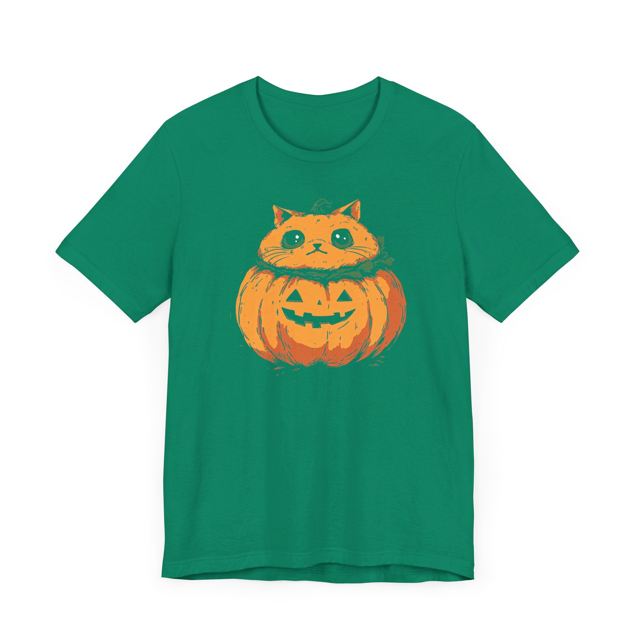 Pumpkin Cat T-Shirt - Cute Halloween Jack-o’-Lantern Kitty Design