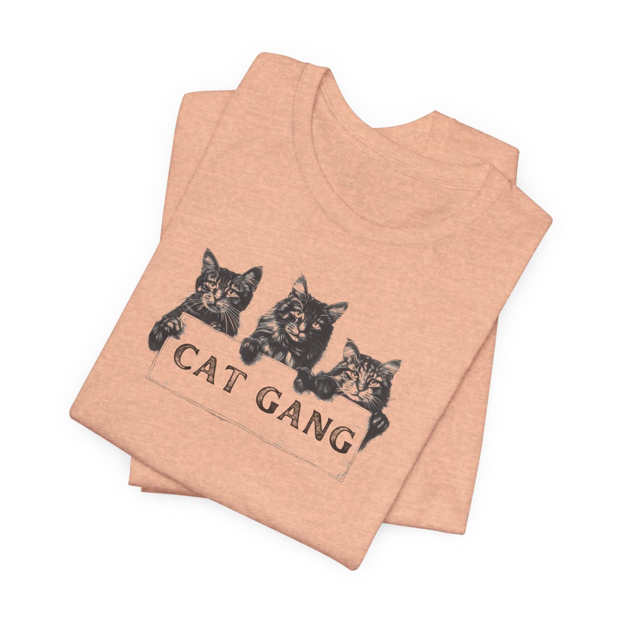 Cat Gang Shirt Funny Cat Lover Unisex Jersey Short Sleeve Tee