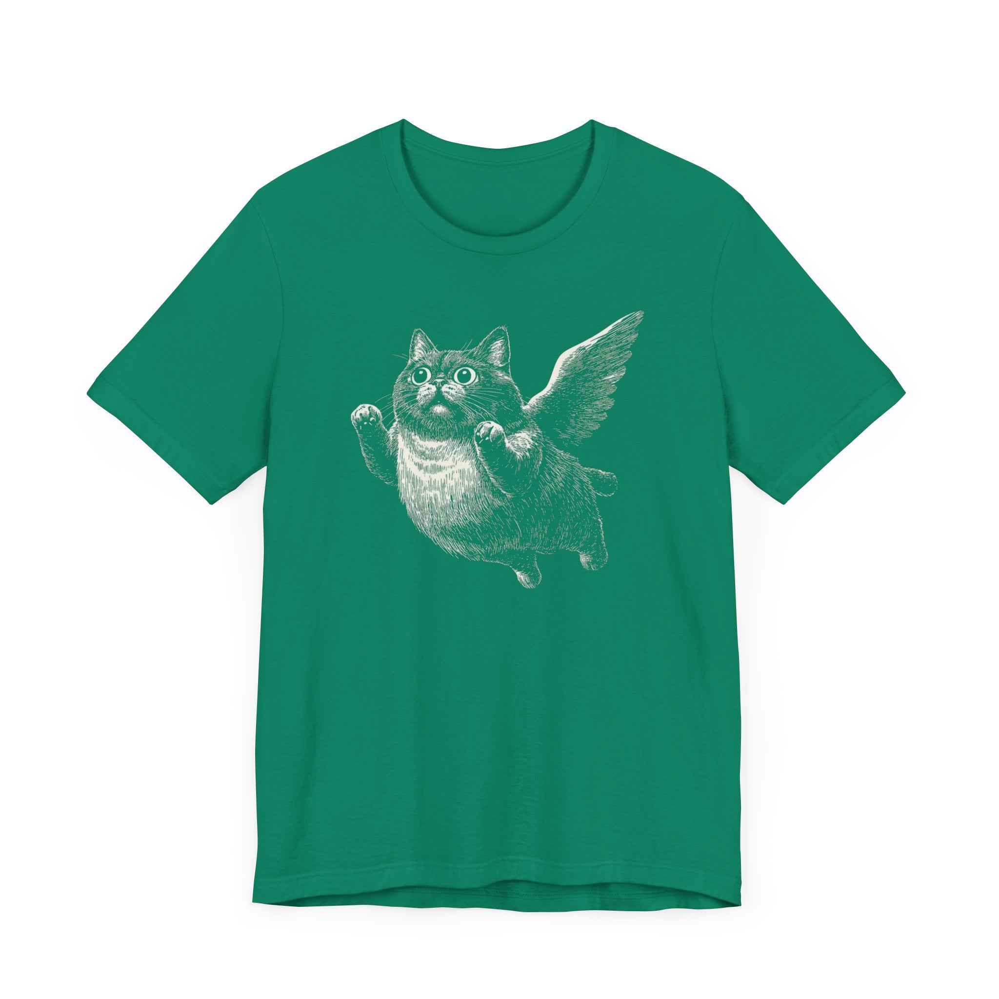 Flying Chubby Cat with Wings Graphic T-Shirt