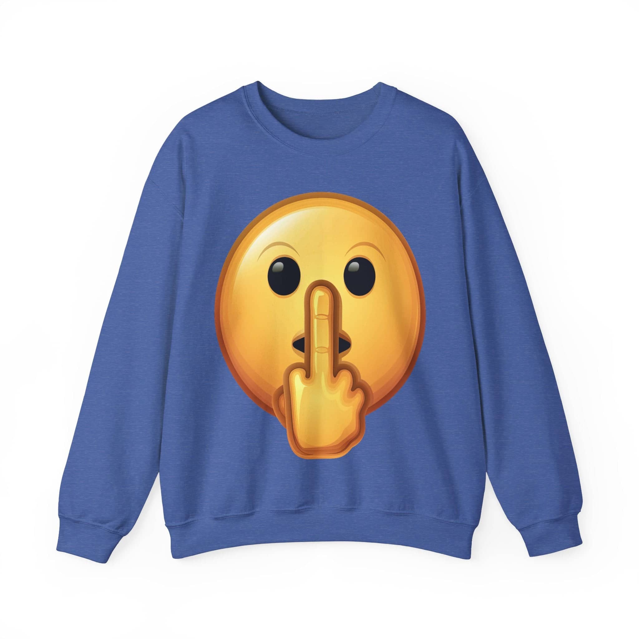 Middle Finger FU Shh Silent Protest Emoji Unisex Heavy Blend™ Crewneck Sweatshirt