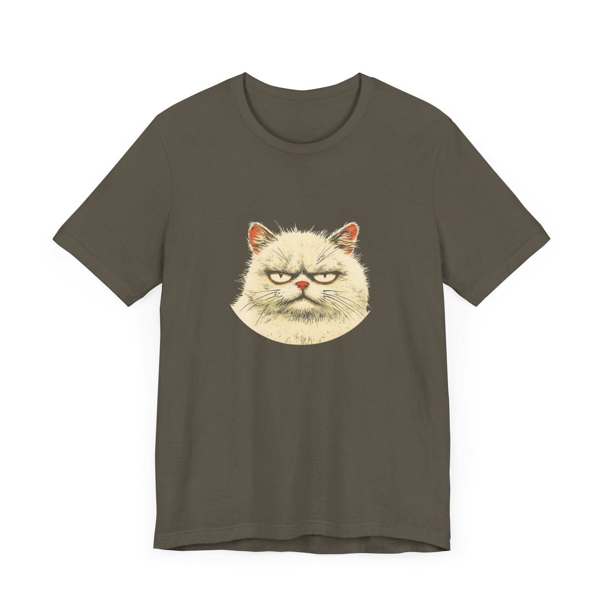 Grumpy Persian Cat Graphic Tee – Vintage Style Cat Lover Shirt