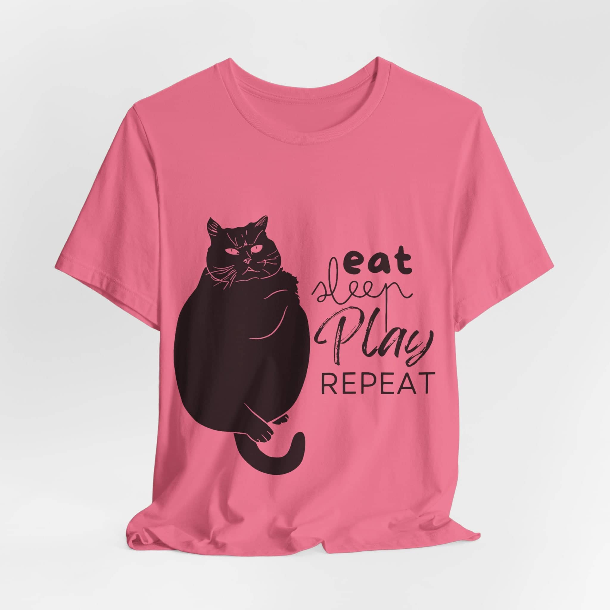 Cat's Daily Mantra - 'Eat Sleep Play Repeat' Casual T-Shirt Unisex Jersey Short Sleeve Tee