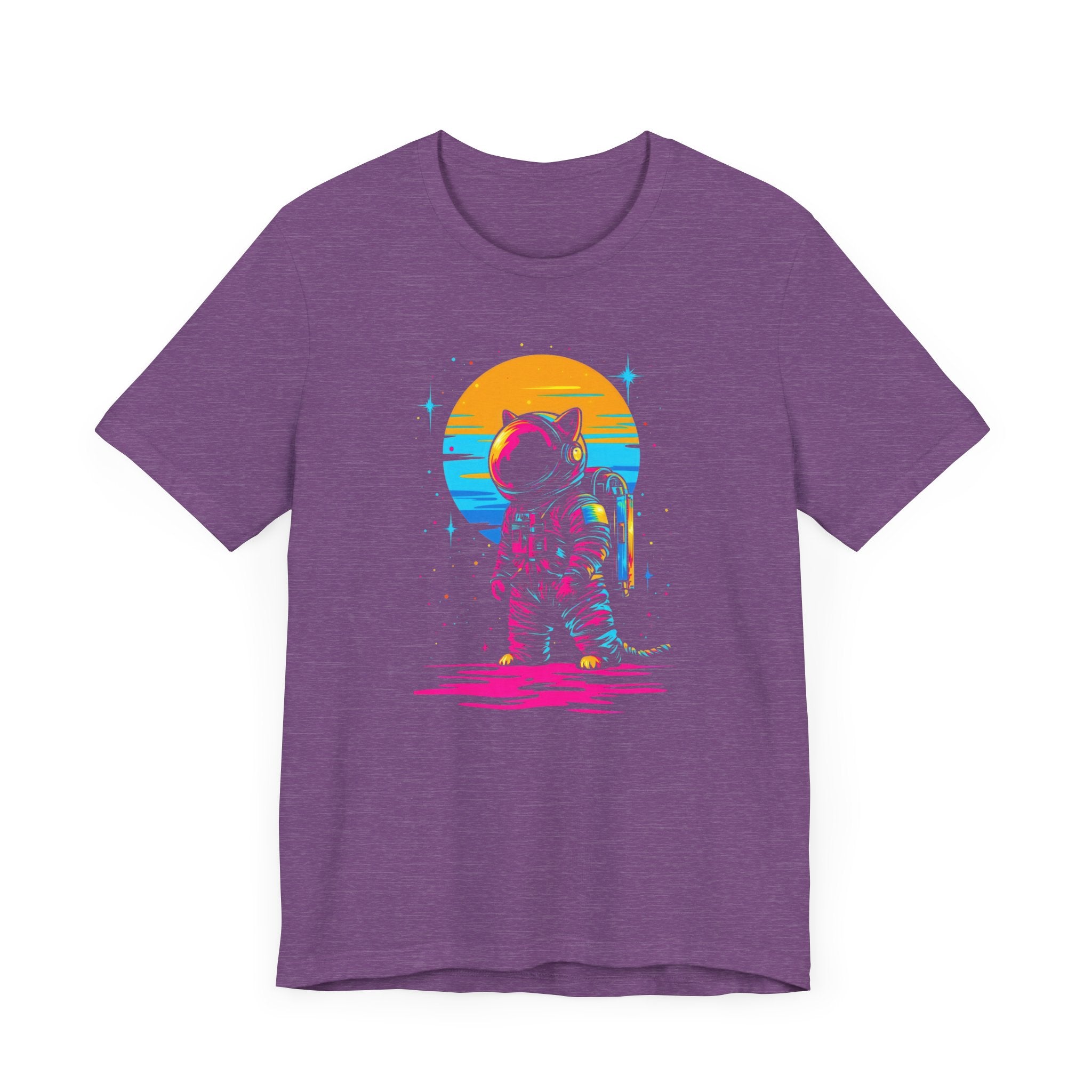 Neon Sunset Astronaut Cat T-Shirt