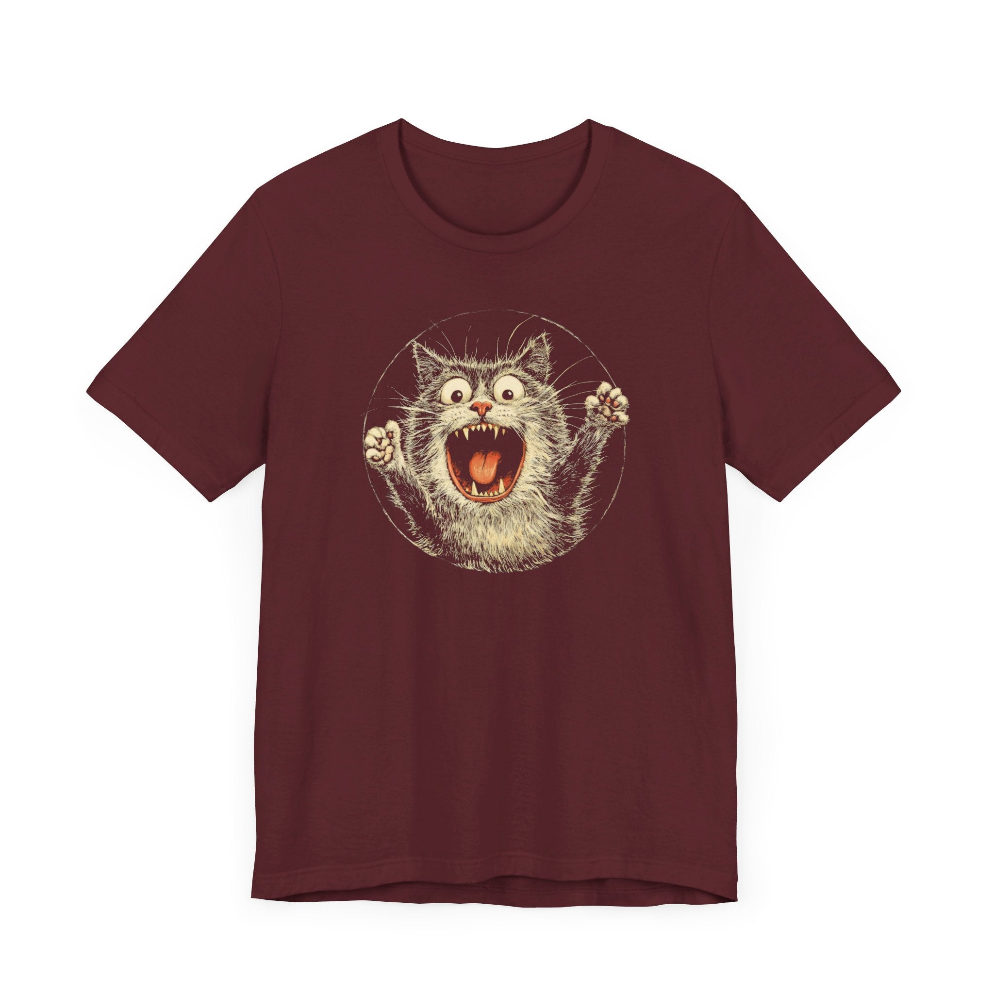 Fierce Cat Graphic Tee – Vintage Style Cat Lover Shirt