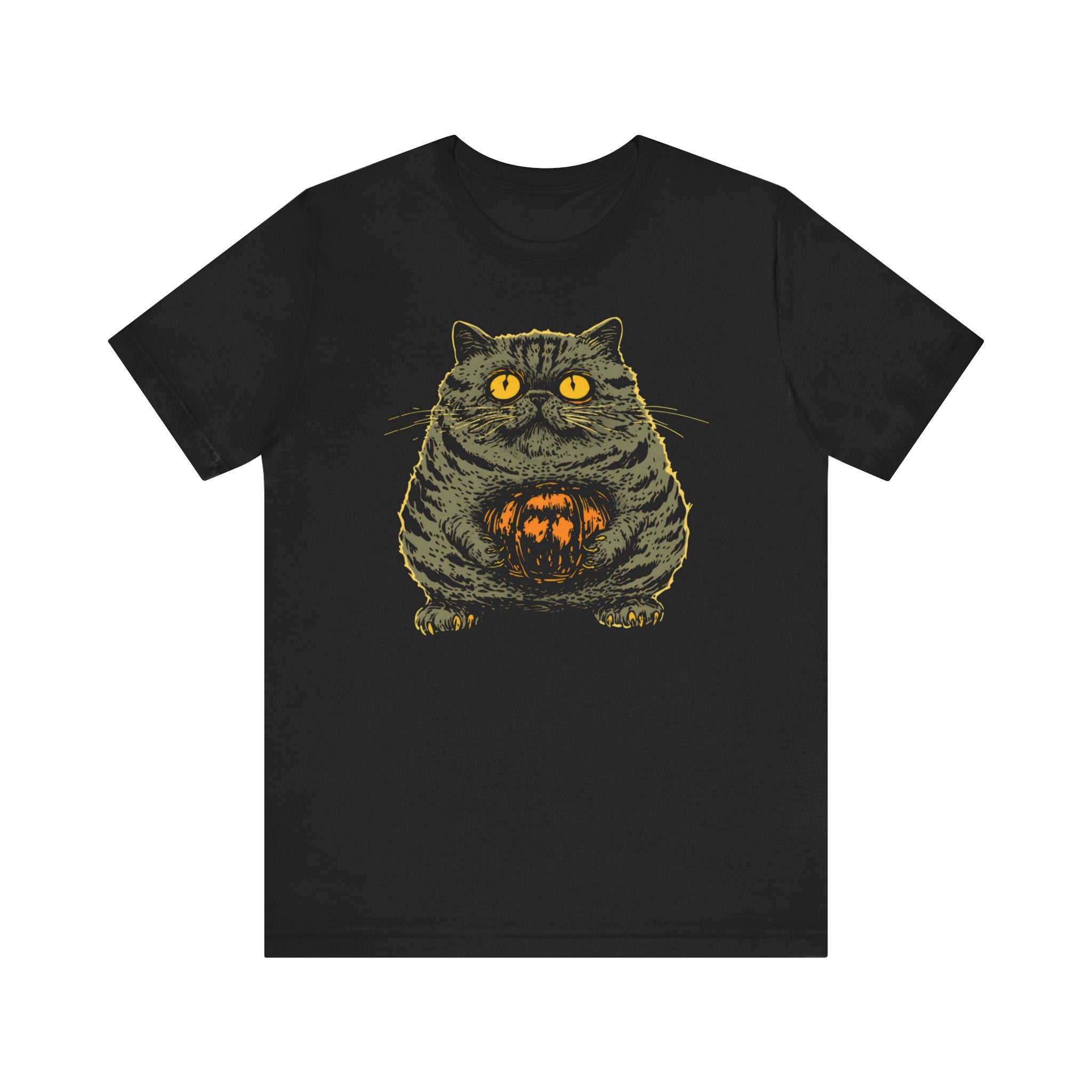 Halloween Cat with Pumpkin T-Shirt Funny Spooky Design