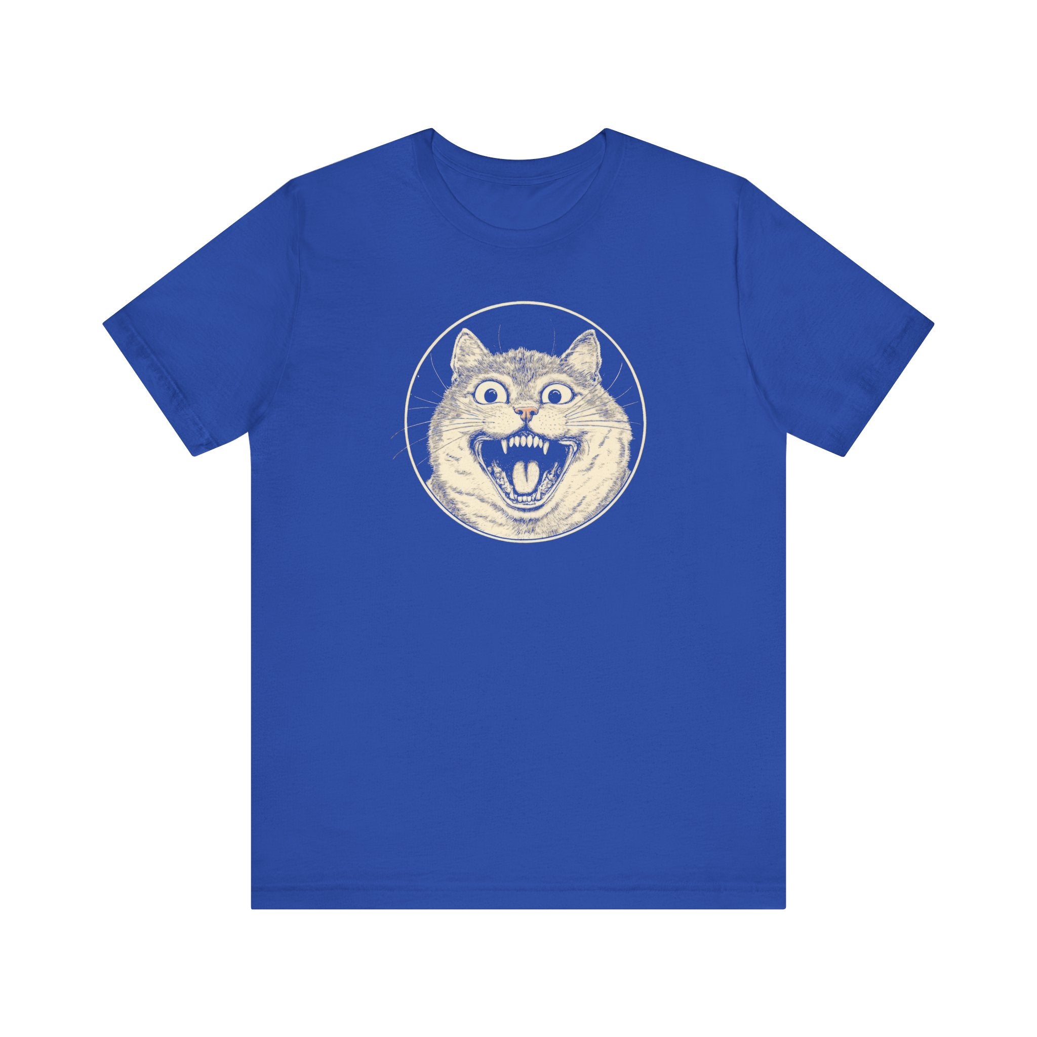 Roaring Cat Graphic Tee – Vintage Style Cat Lover Shirt