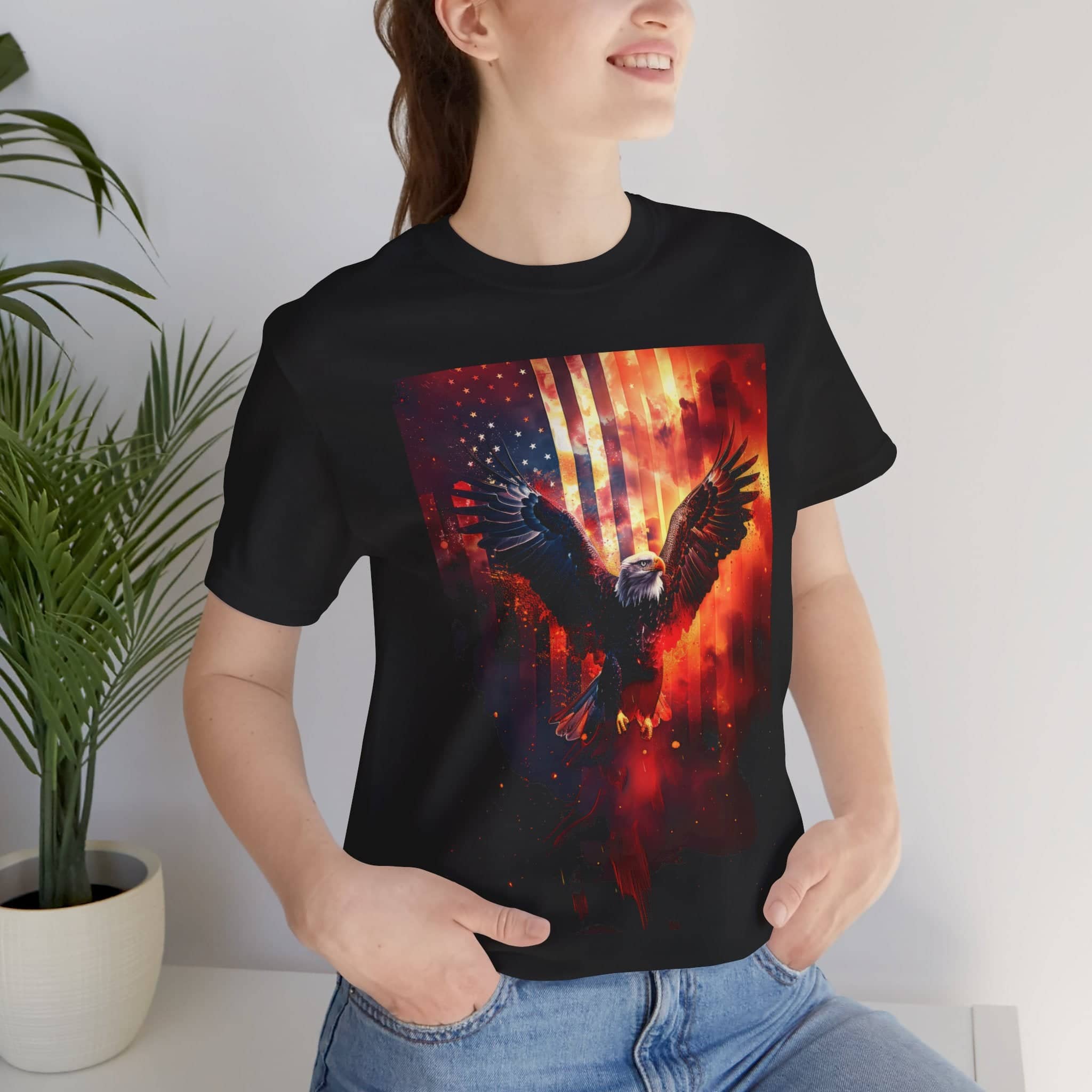 Majestic Flight: Liberty Eagle T-Shirt Unisex Jersey Short Sleeve Tee