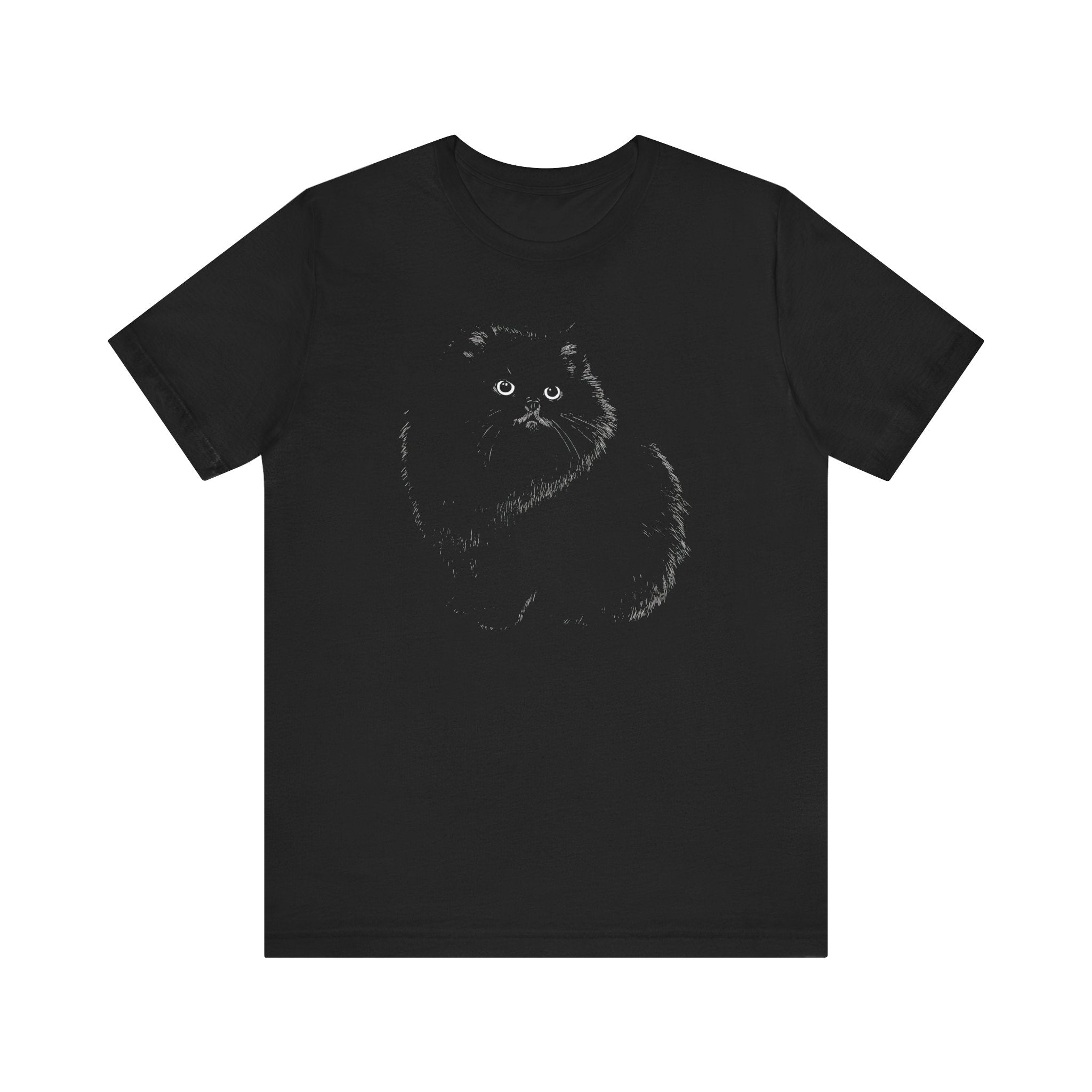 Fluffy Black Cat Graphic Tee