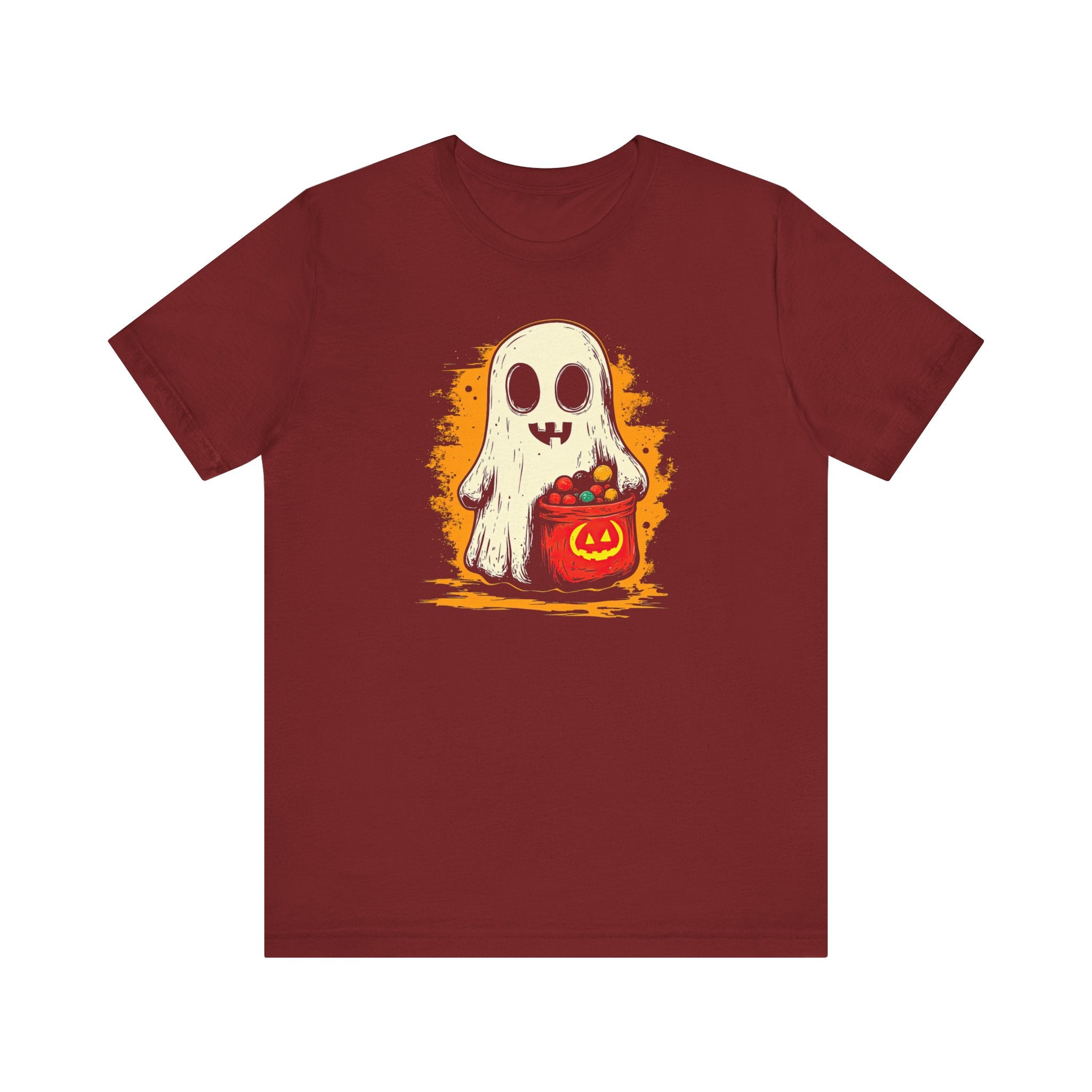 Cute Ghost Halloween Graphic Tee – Spooky Pumpkin Candy Design Shirt