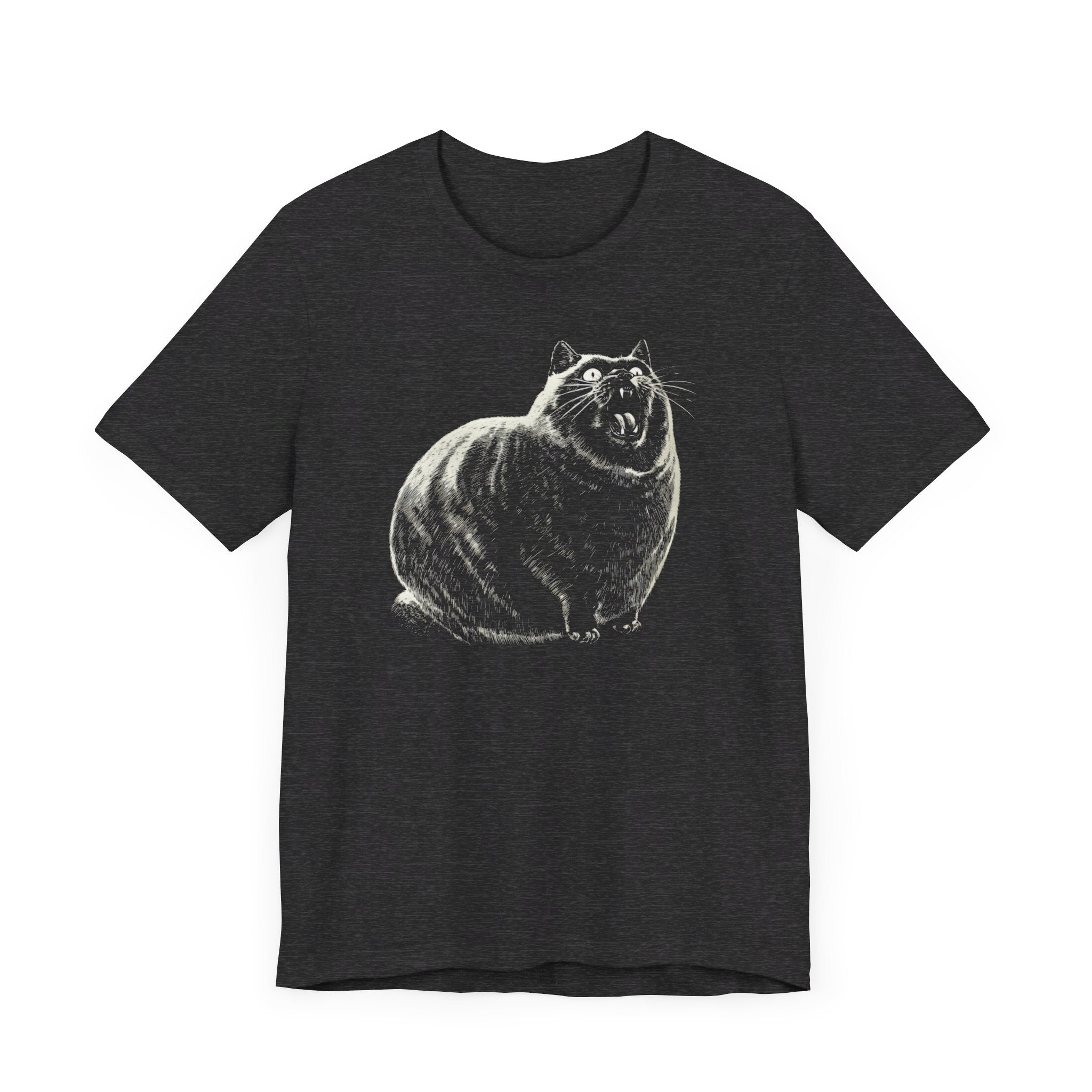 Yowling Chonky Cat Graphic T-Shirt Funny Cat Lover Tee