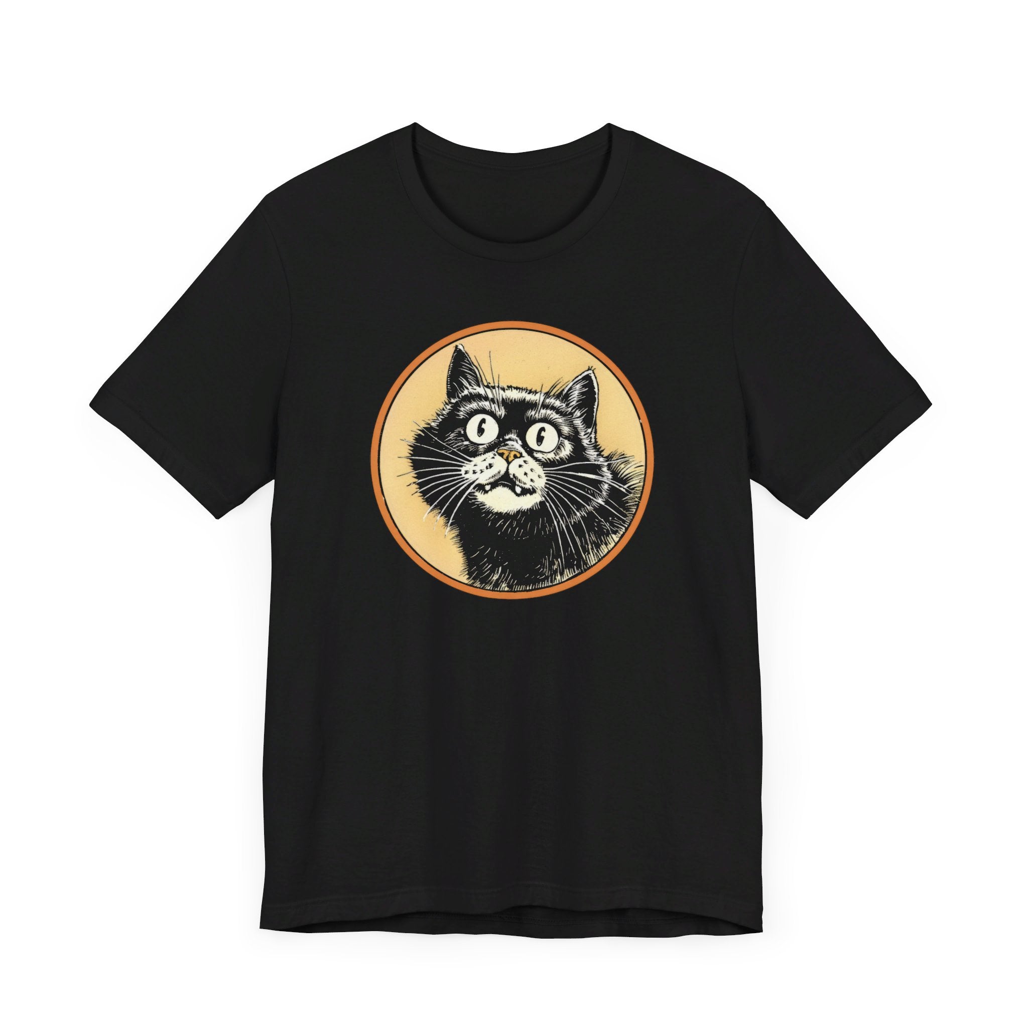 Happy Cat Graphic Tee – Vintage Style Cat Lover Shirt