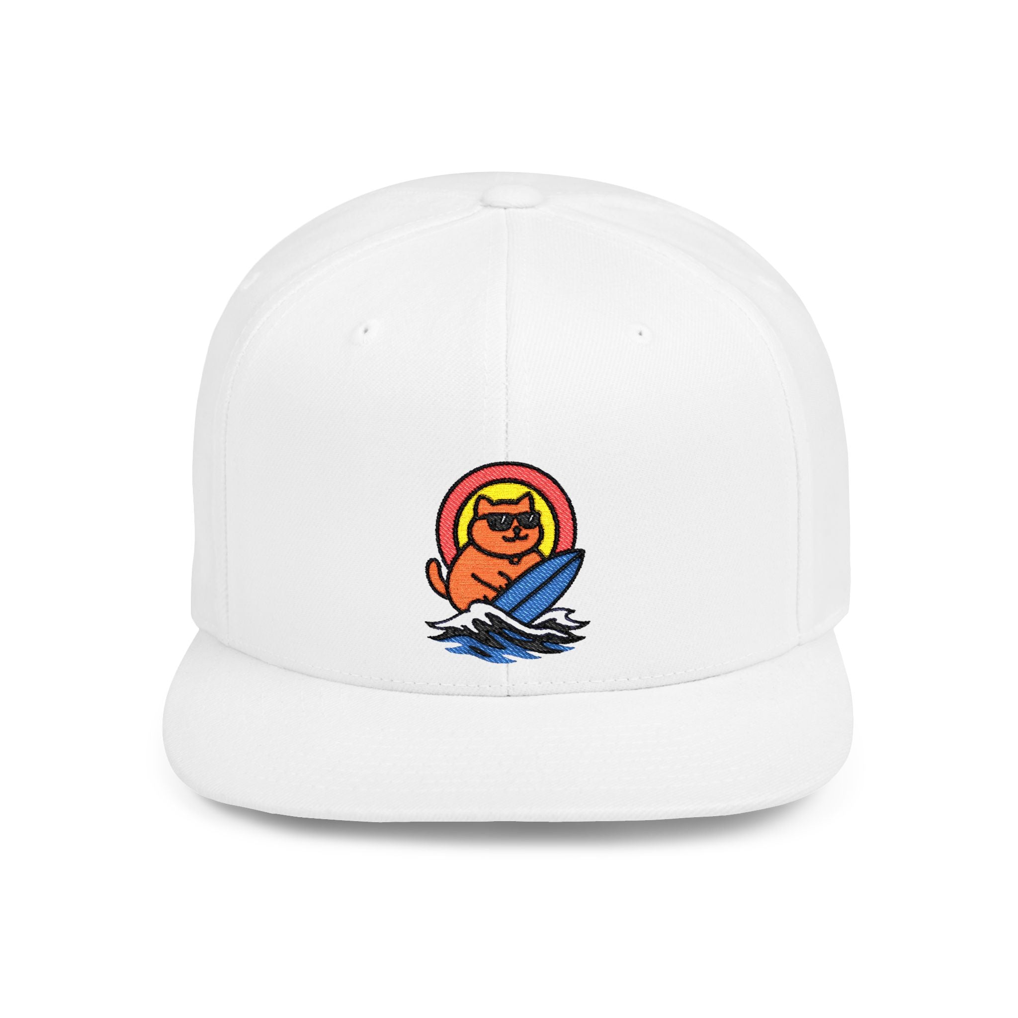 Chonky Surf Cat Snapback Hat Light