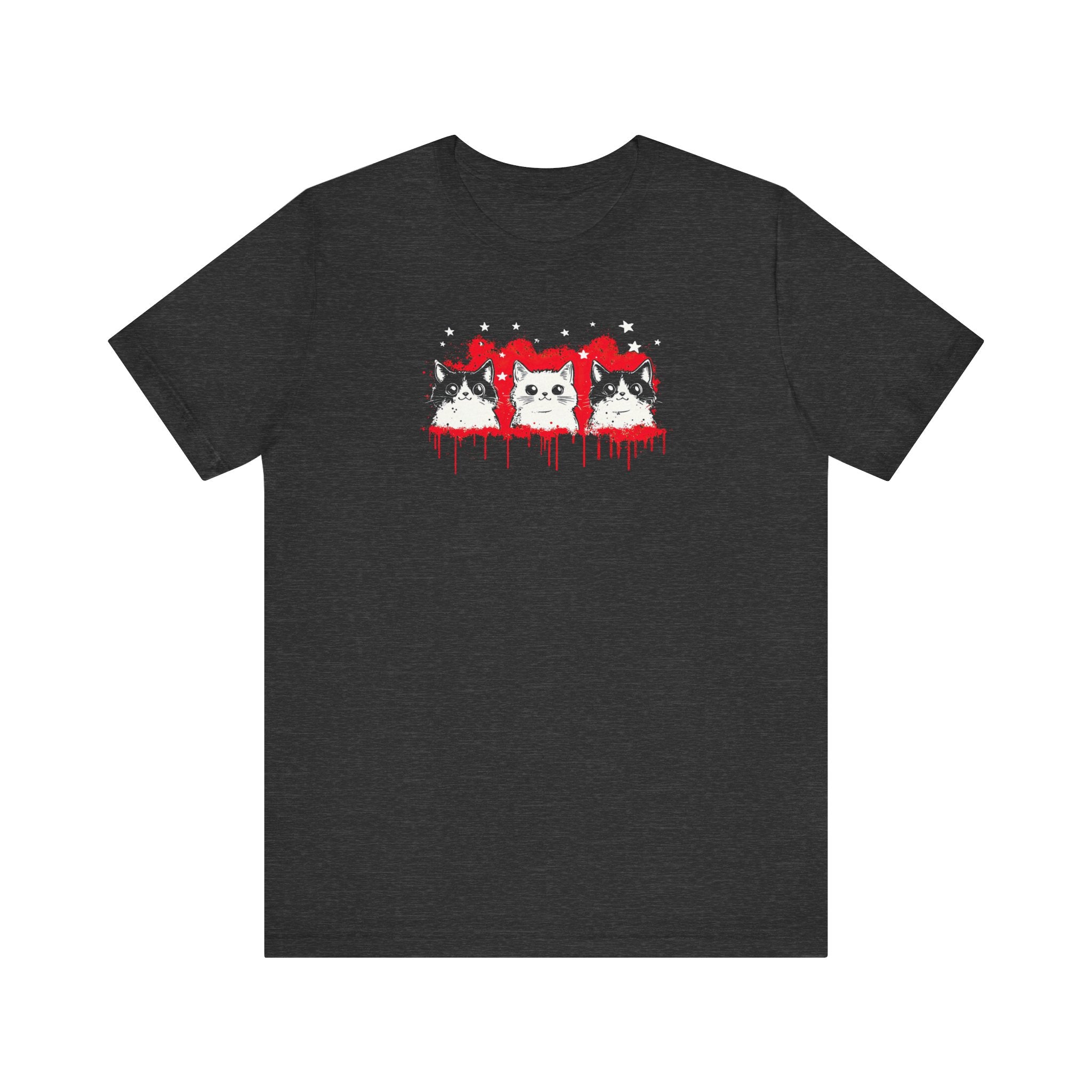 Triple Cat Drip Graphic Tee – Cool Cats in Stars and Stripes Shirt