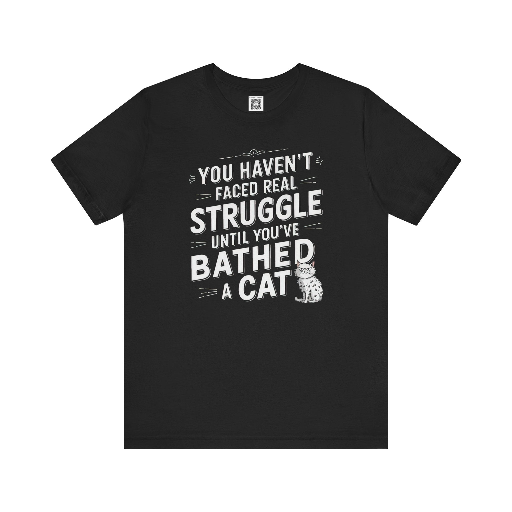 Humorous Cat Bathing T-Shirt