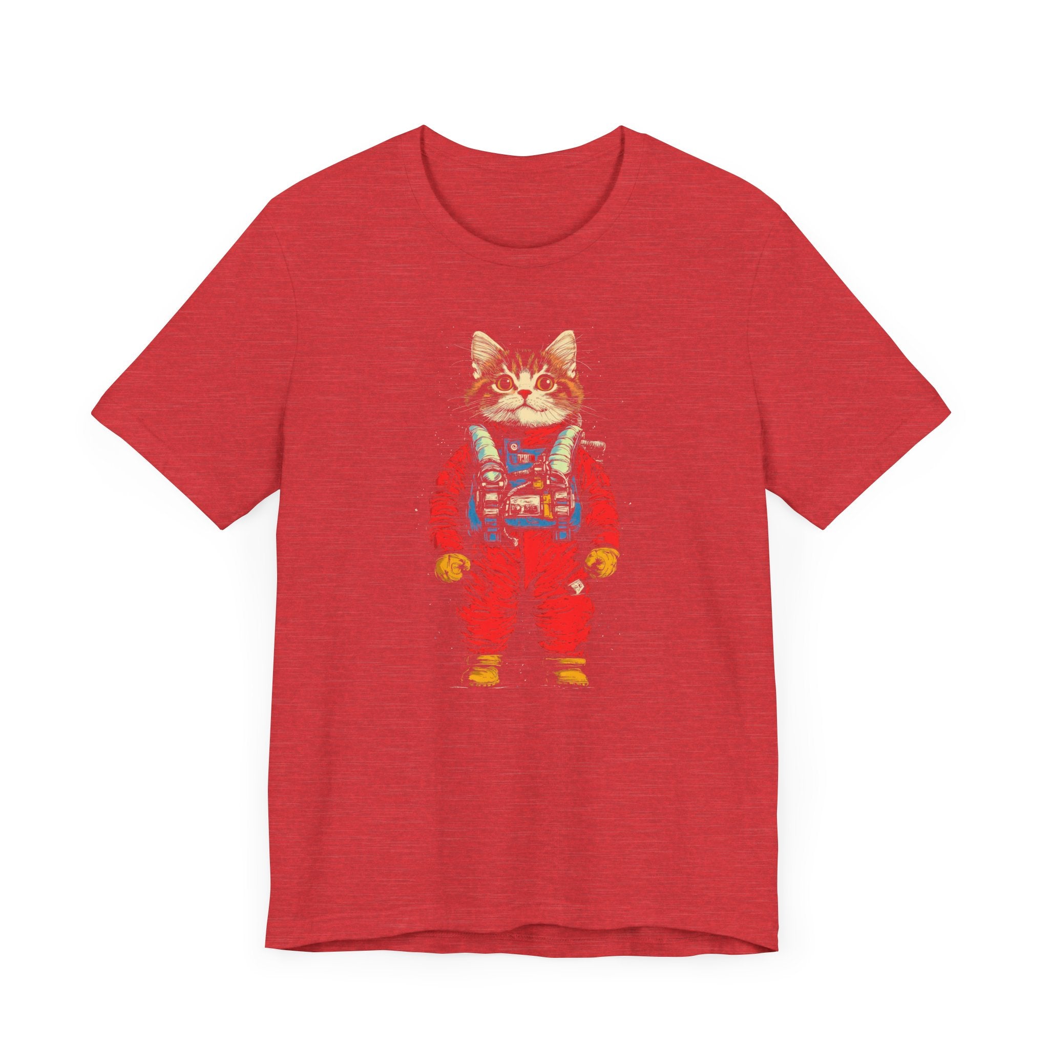 Astronaut Kitten in Red Spacesuit T-Shirt