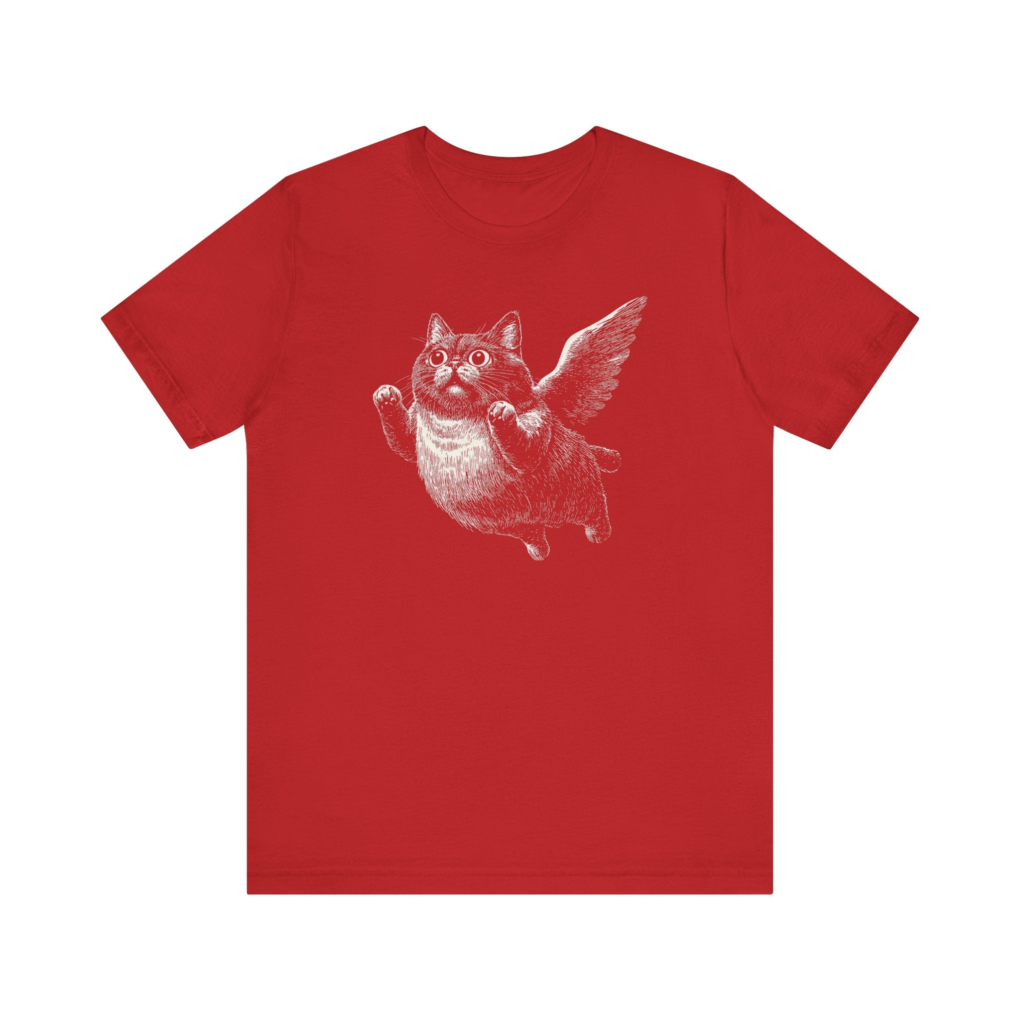 Flying Chubby Cat with Wings Graphic T-Shirt