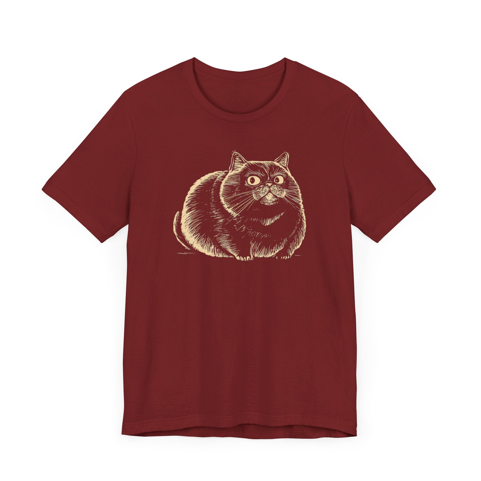 Chubby Cat Illustration T-Shirt