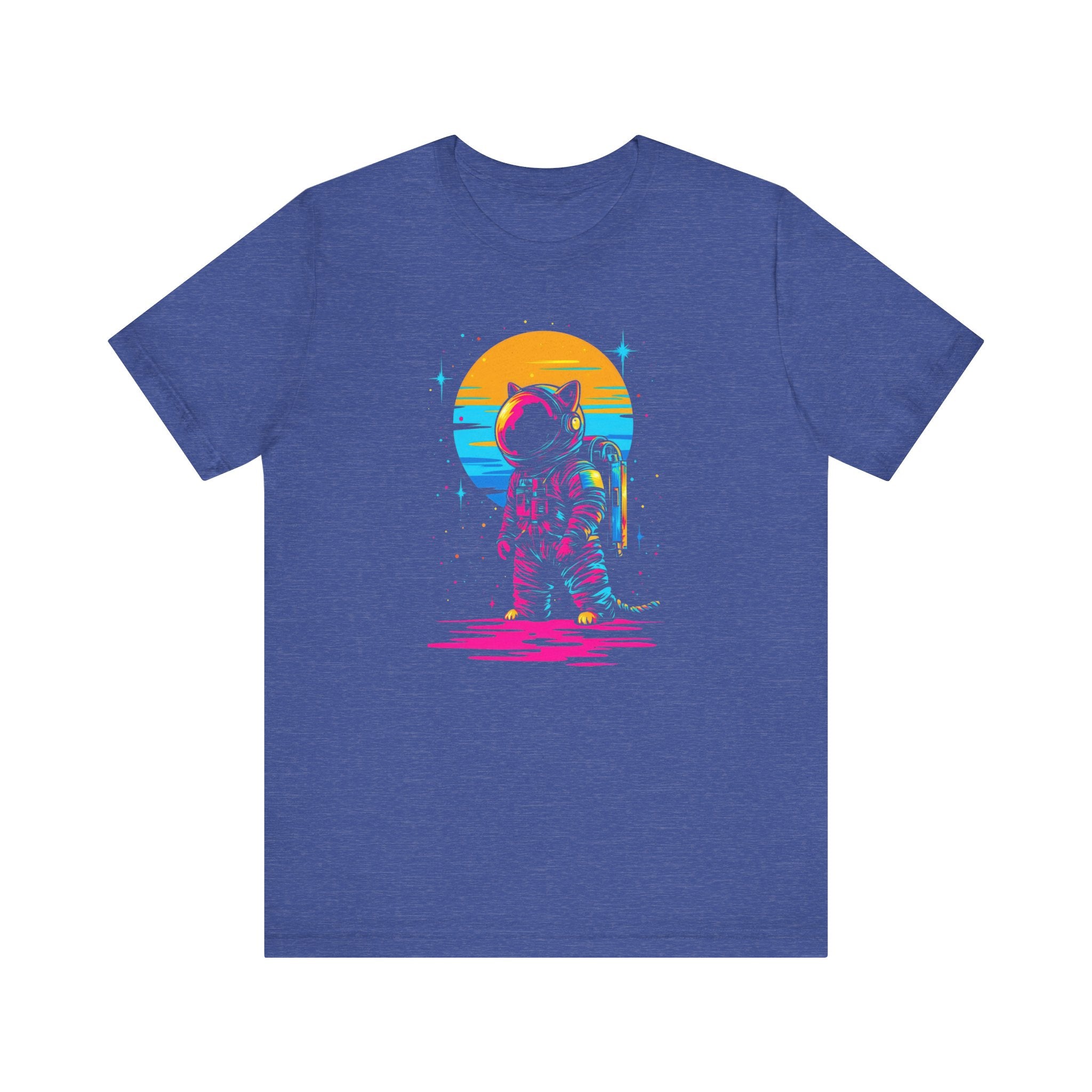 Neon Sunset Astronaut Cat T-Shirt