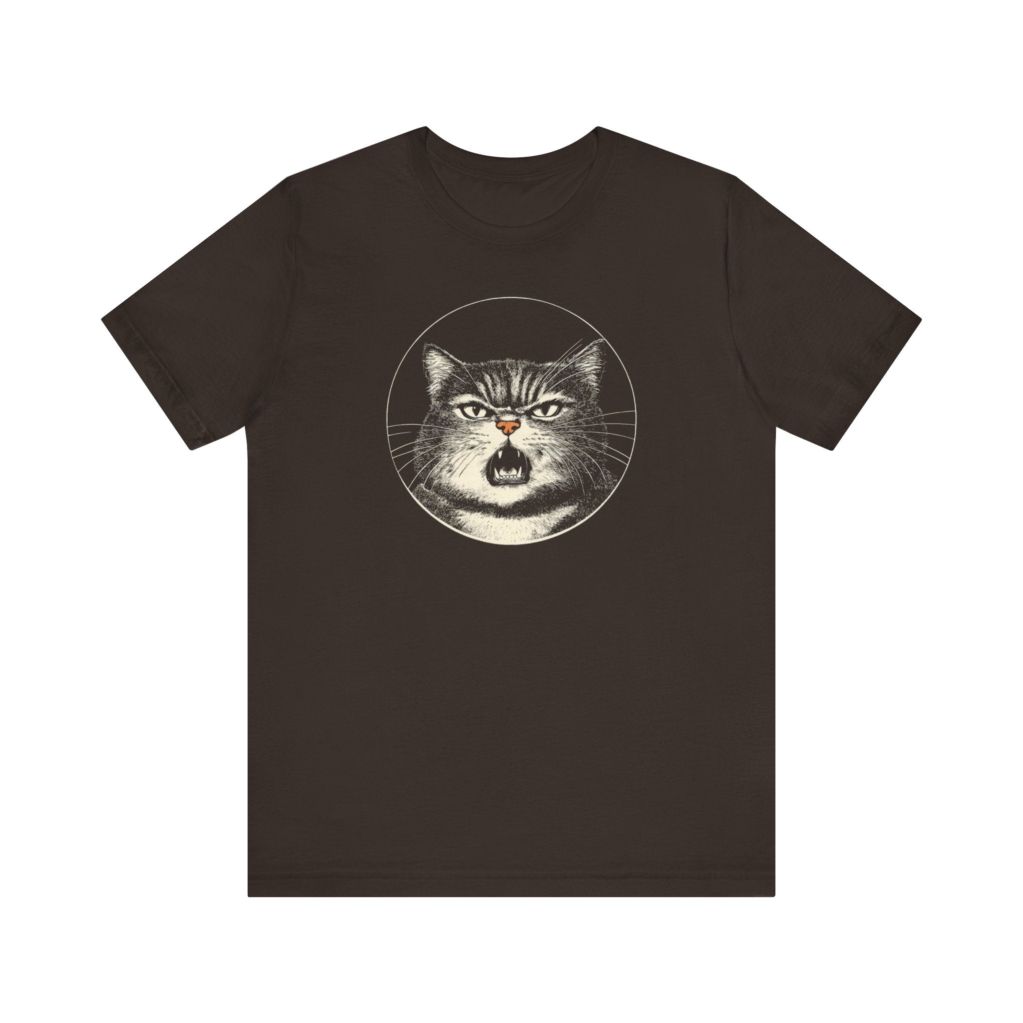 Angry Cat Graphic Tee – Vintage Style Cat Lover Shirt