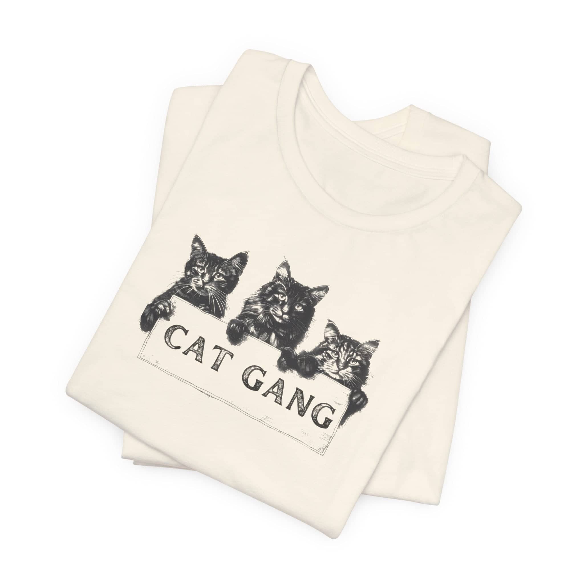 Cat Gang Shirt Funny Cat Lover Unisex Jersey Short Sleeve Tee