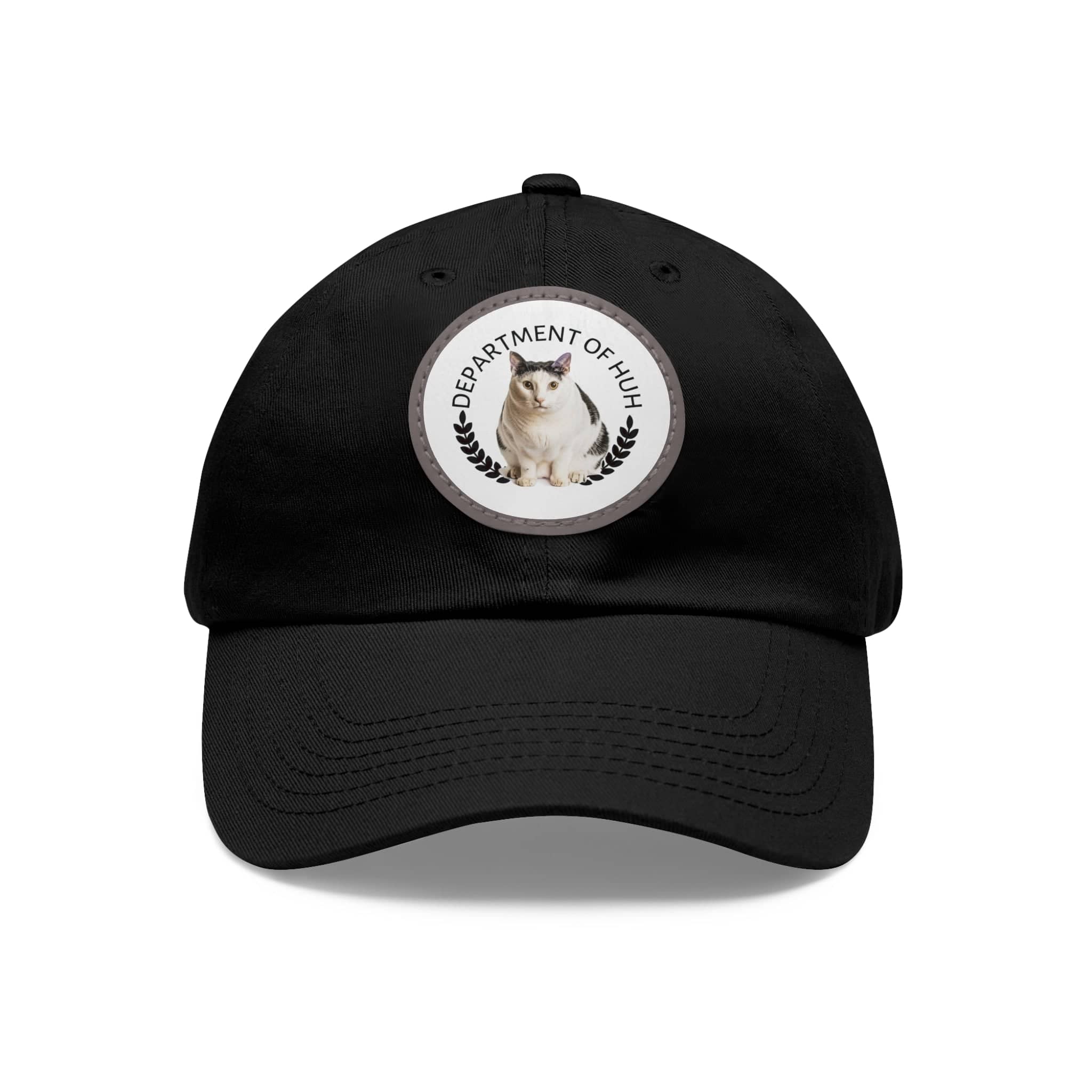 Department of HUH Cat Dad Hat with Leather Patch (Round)