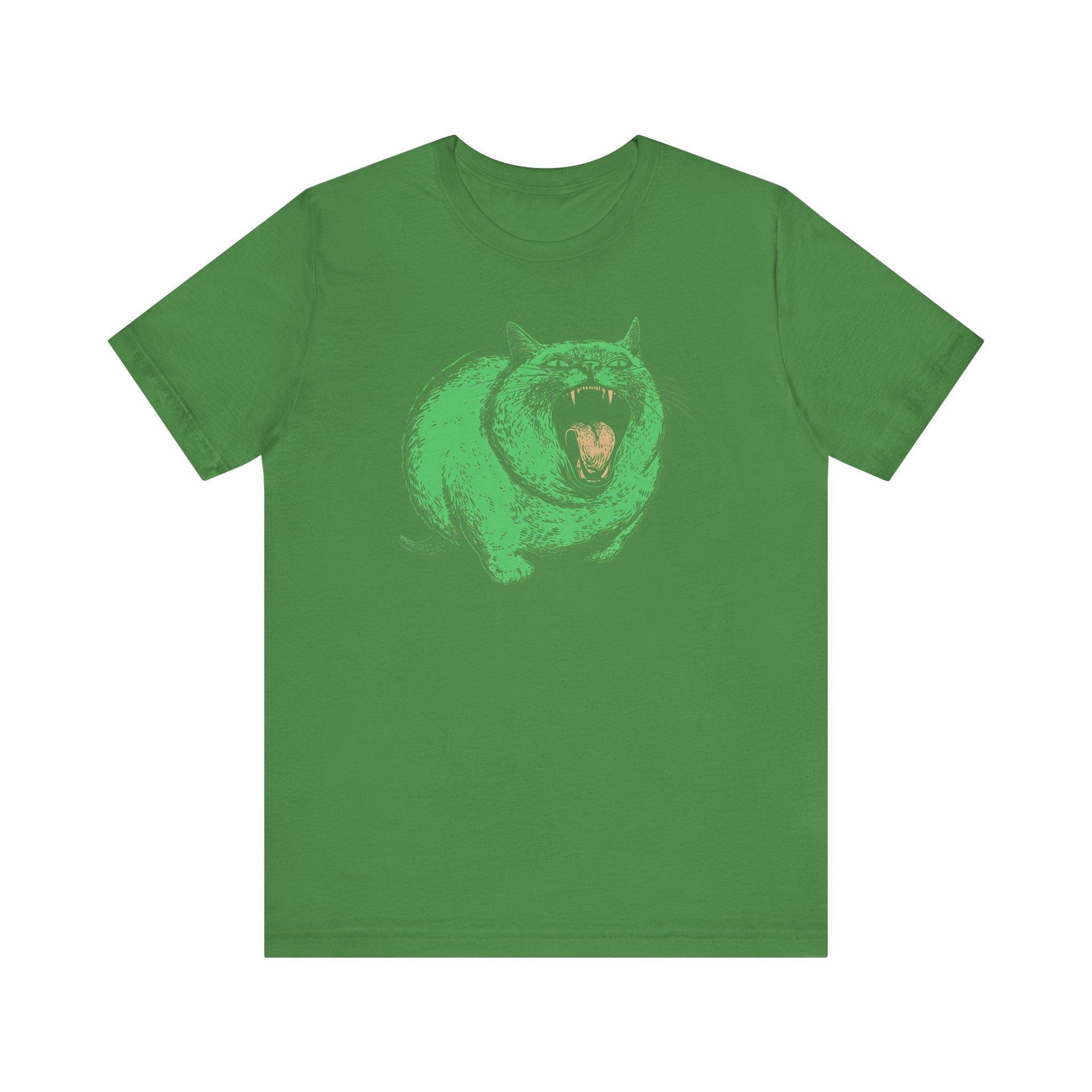 Green Monster Cat T-Shirt - Fierce Feline Halloween Graphic Tee