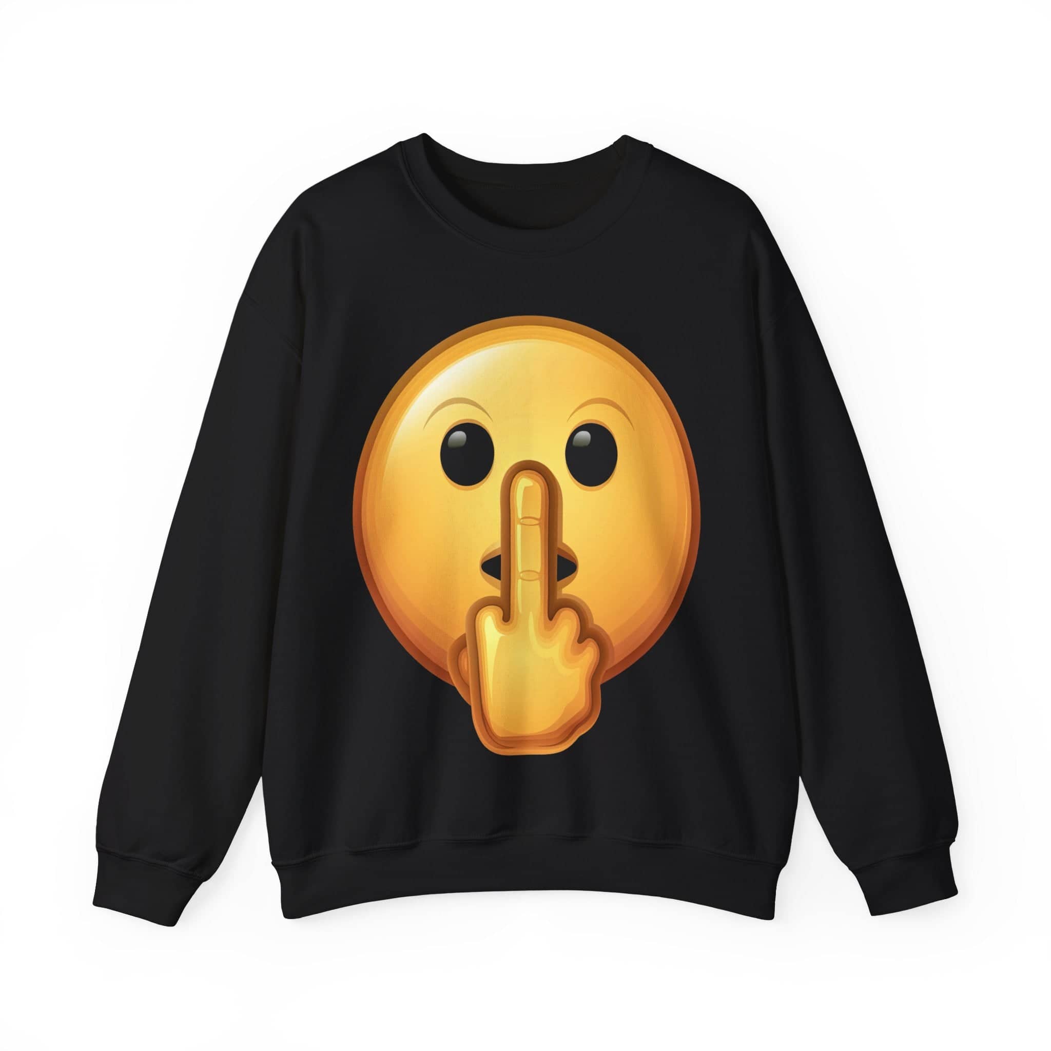 Middle Finger FU Shh Silent Protest Emoji Unisex Heavy Blend™ Crewneck Sweatshirt