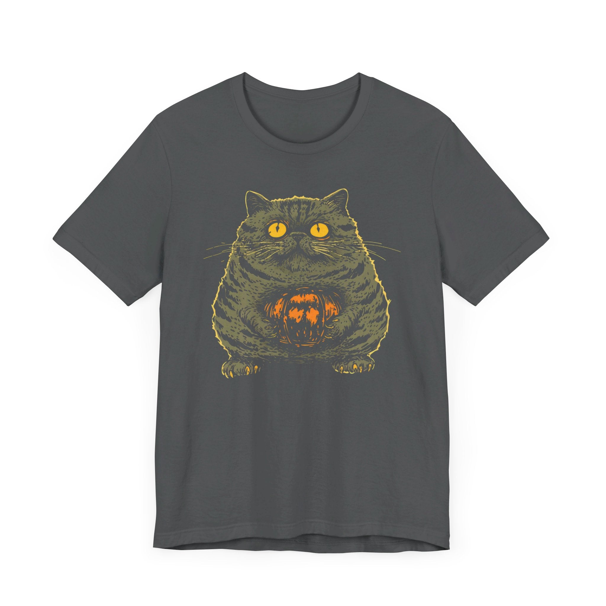 Halloween Cat with Pumpkin T-Shirt Funny Spooky Design