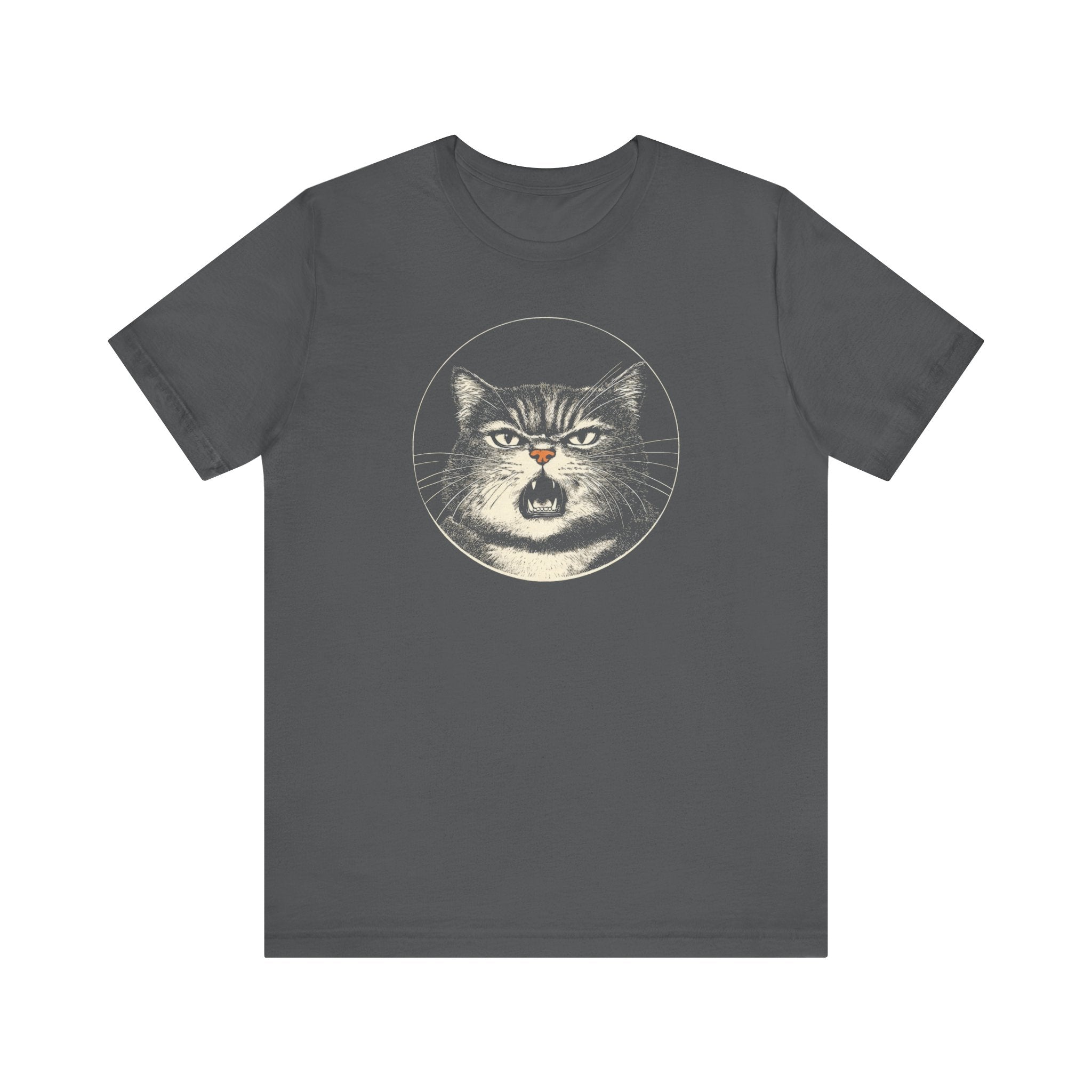 Angry Cat Graphic Tee – Vintage Style Cat Lover Shirt