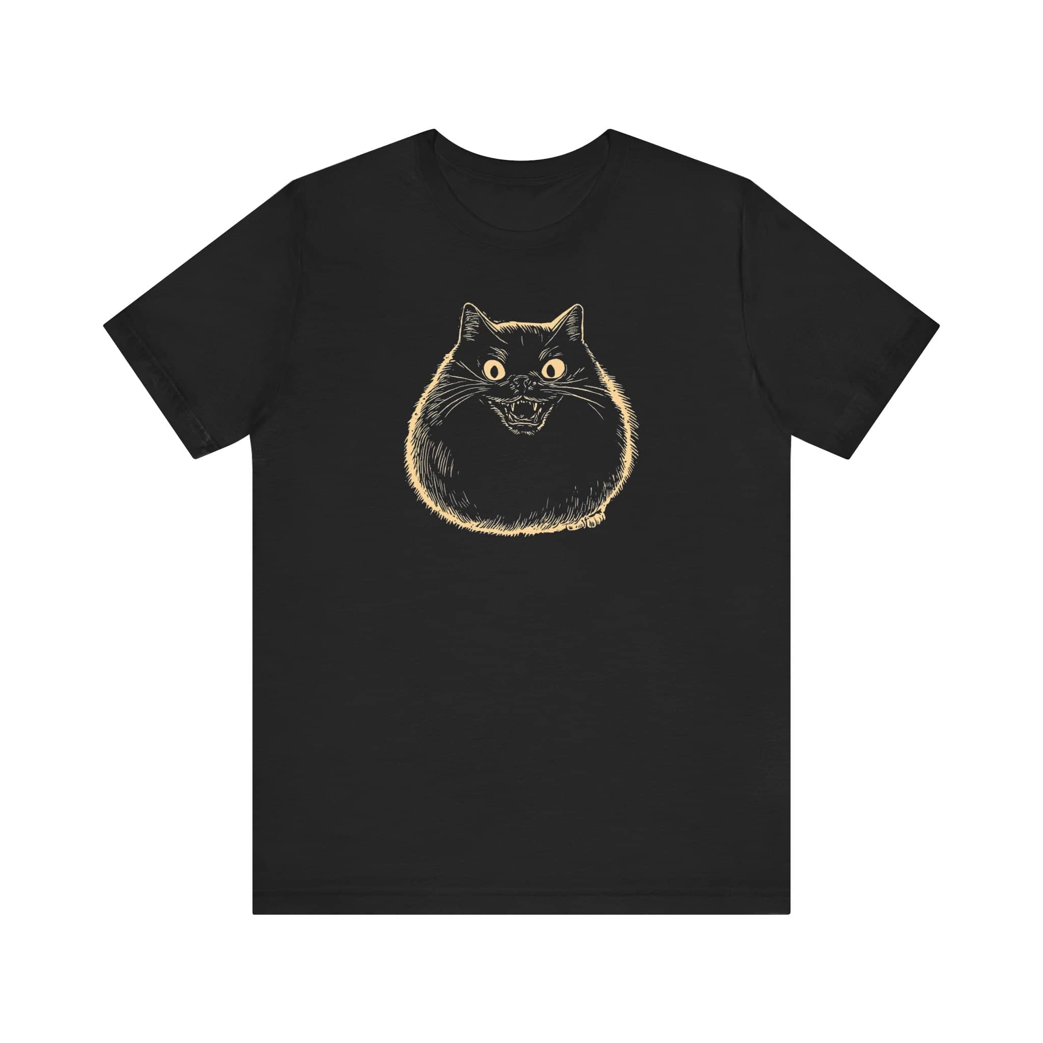 Spooky Black Cat Graphic T-Shirt