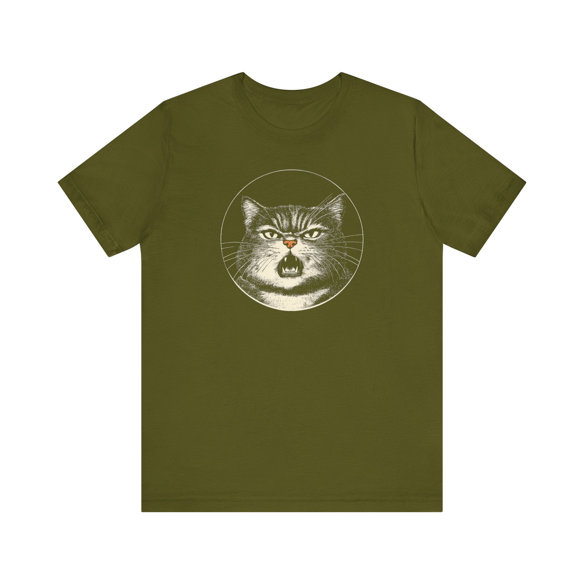 Angry Cat Graphic Tee – Vintage Style Cat Lover Shirt