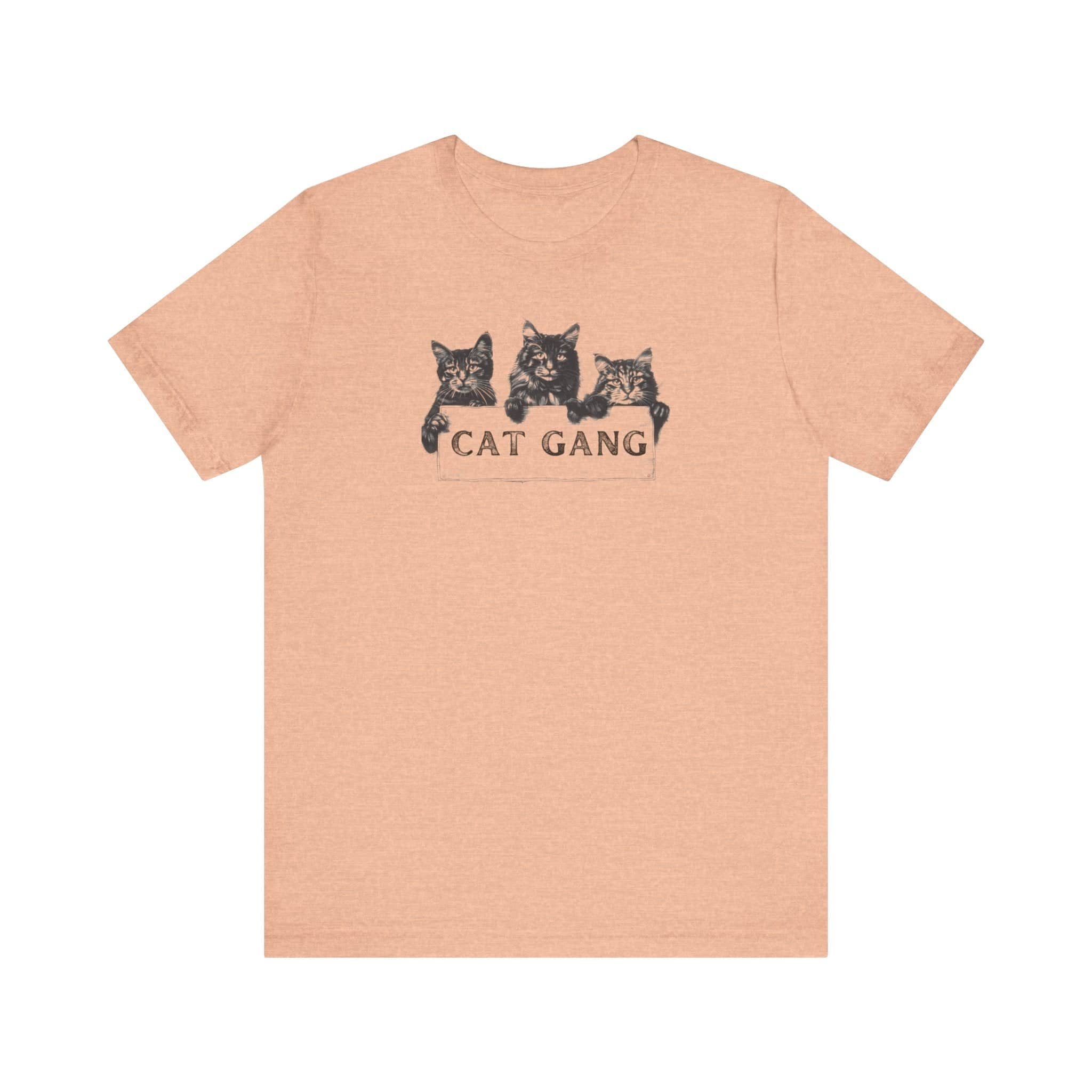 Cat Gang Shirt Funny Cat Lover Unisex Jersey Short Sleeve Tee