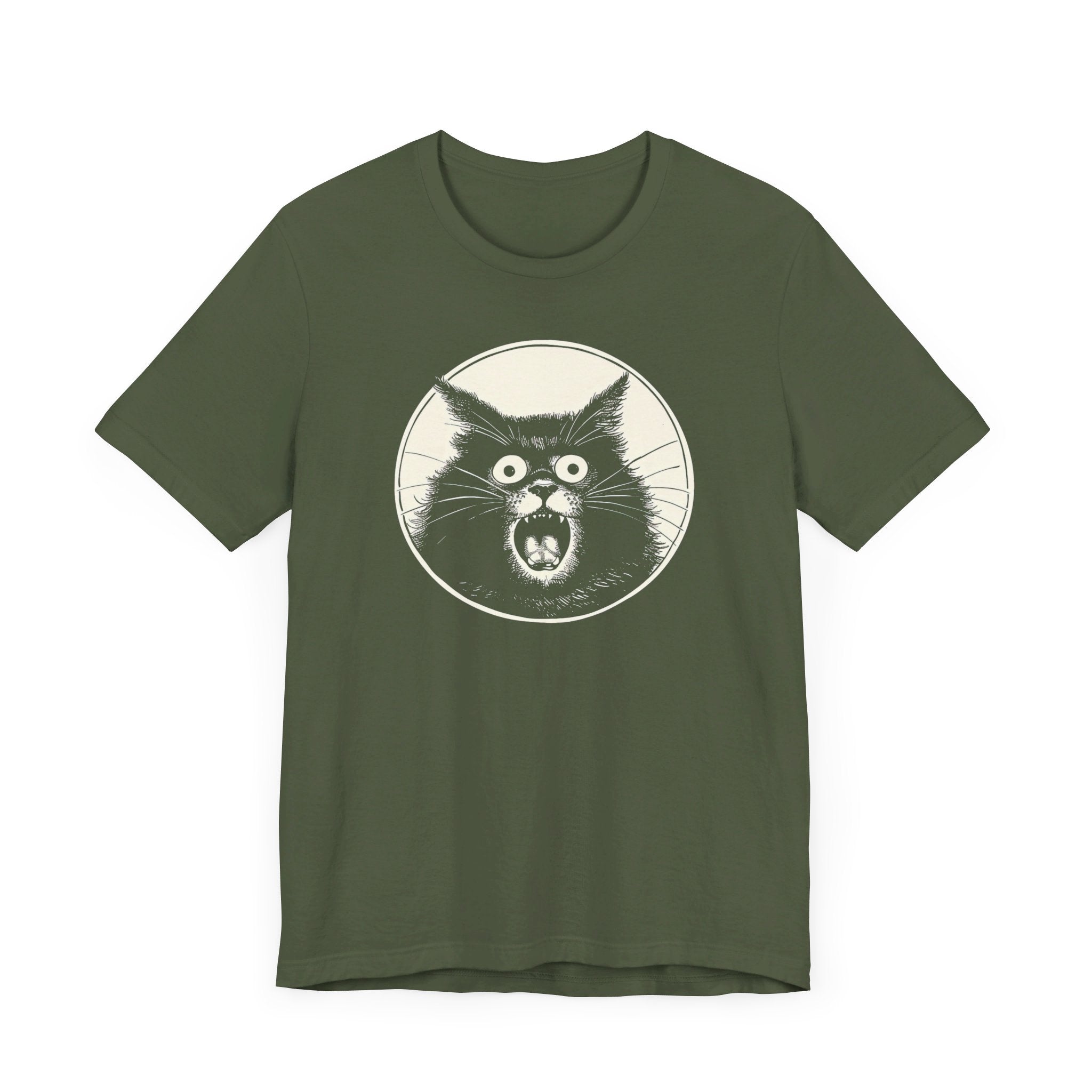 Screaming Cat Graphic Tee – Vintage Style Cat Lover Shirt