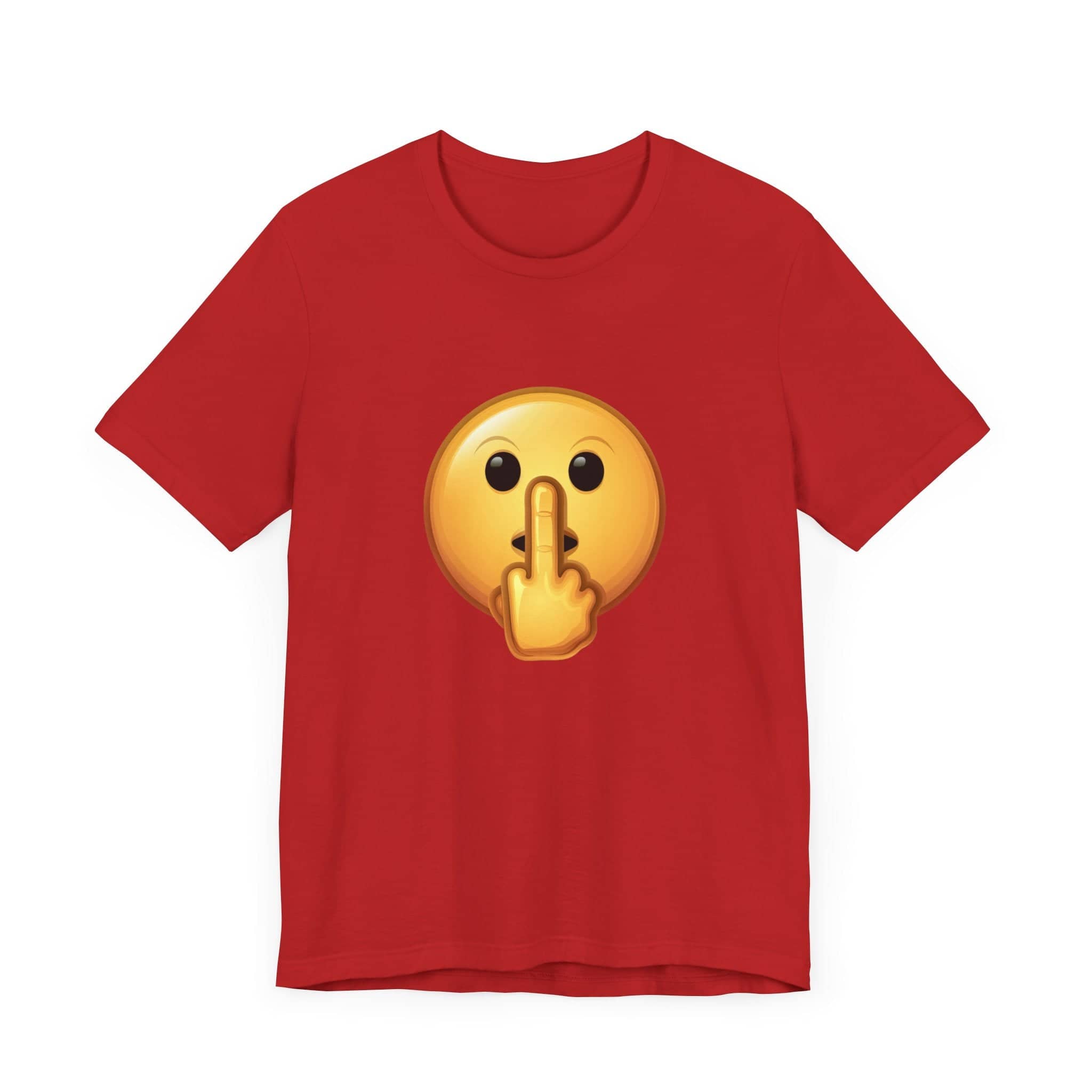 Middle Finger FU Shh Silent Protest Emoji Tee (Small Graphic)