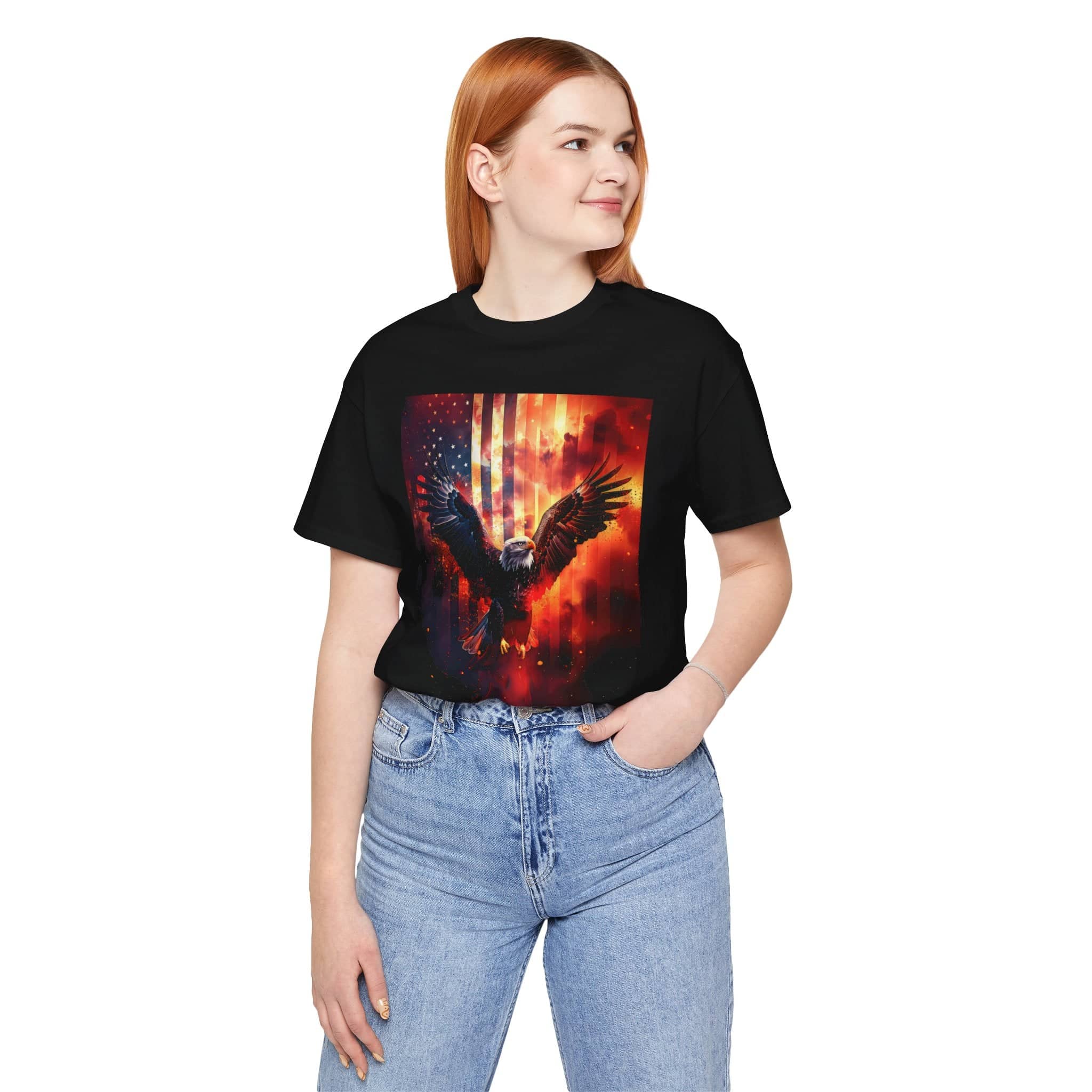 Majestic Flight: Liberty Eagle T-Shirt Unisex Jersey Short Sleeve Tee