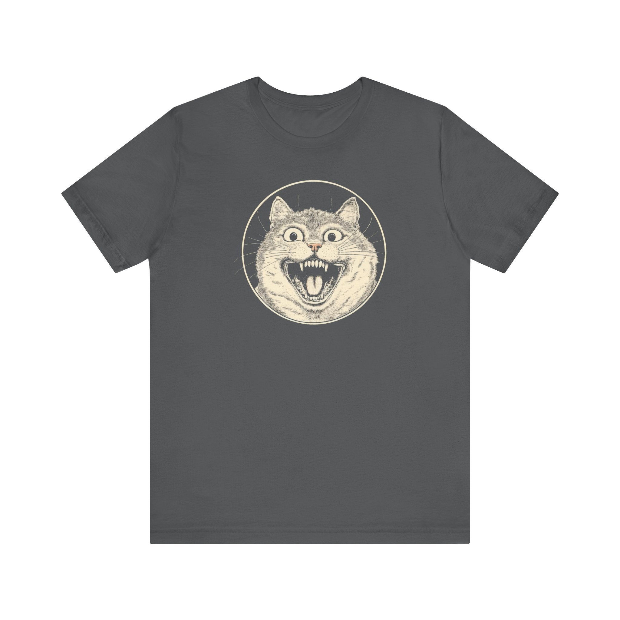 Roaring Cat Graphic Tee – Vintage Style Cat Lover Shirt