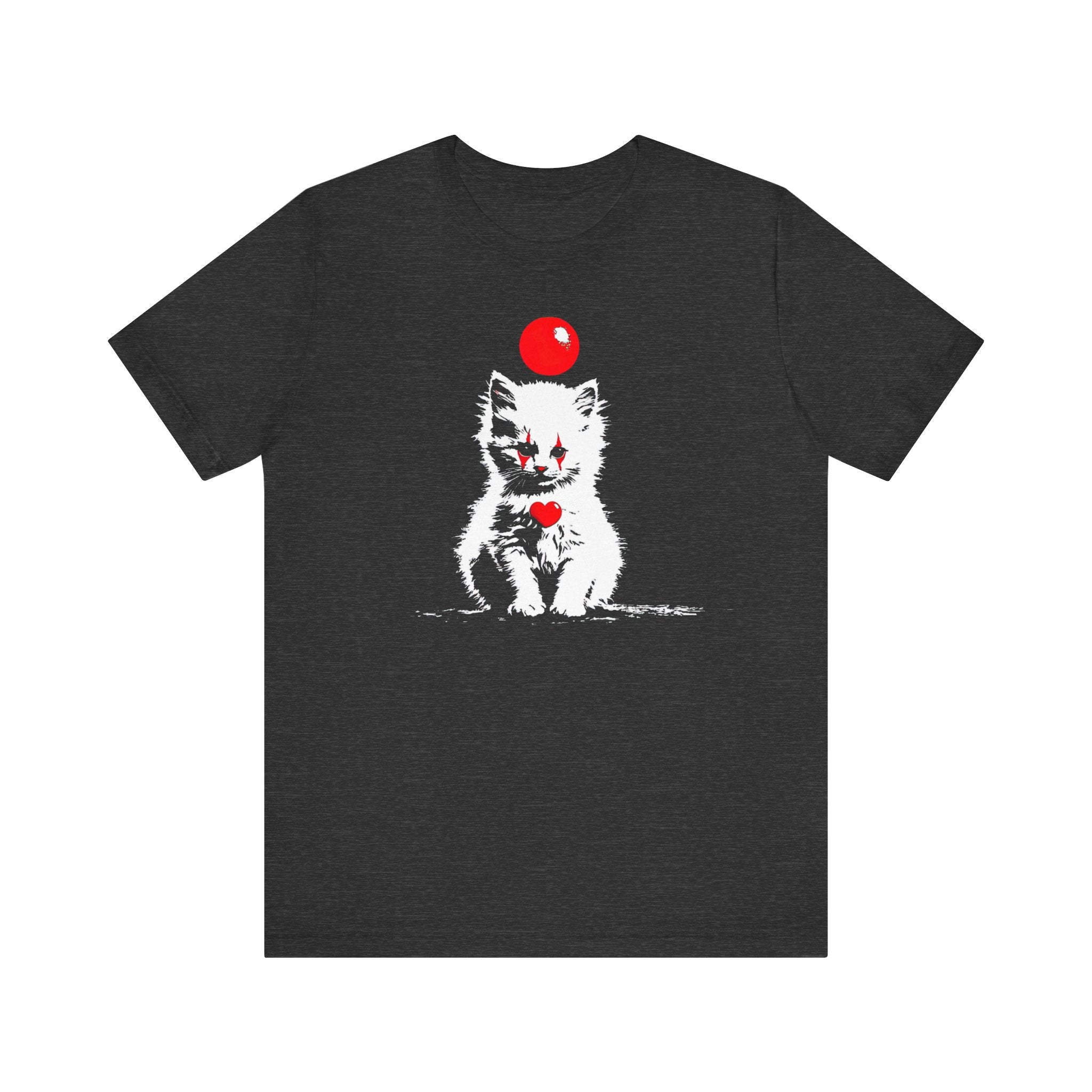 Creepy Clown Cat T-Shirt Playful and Spooky Design