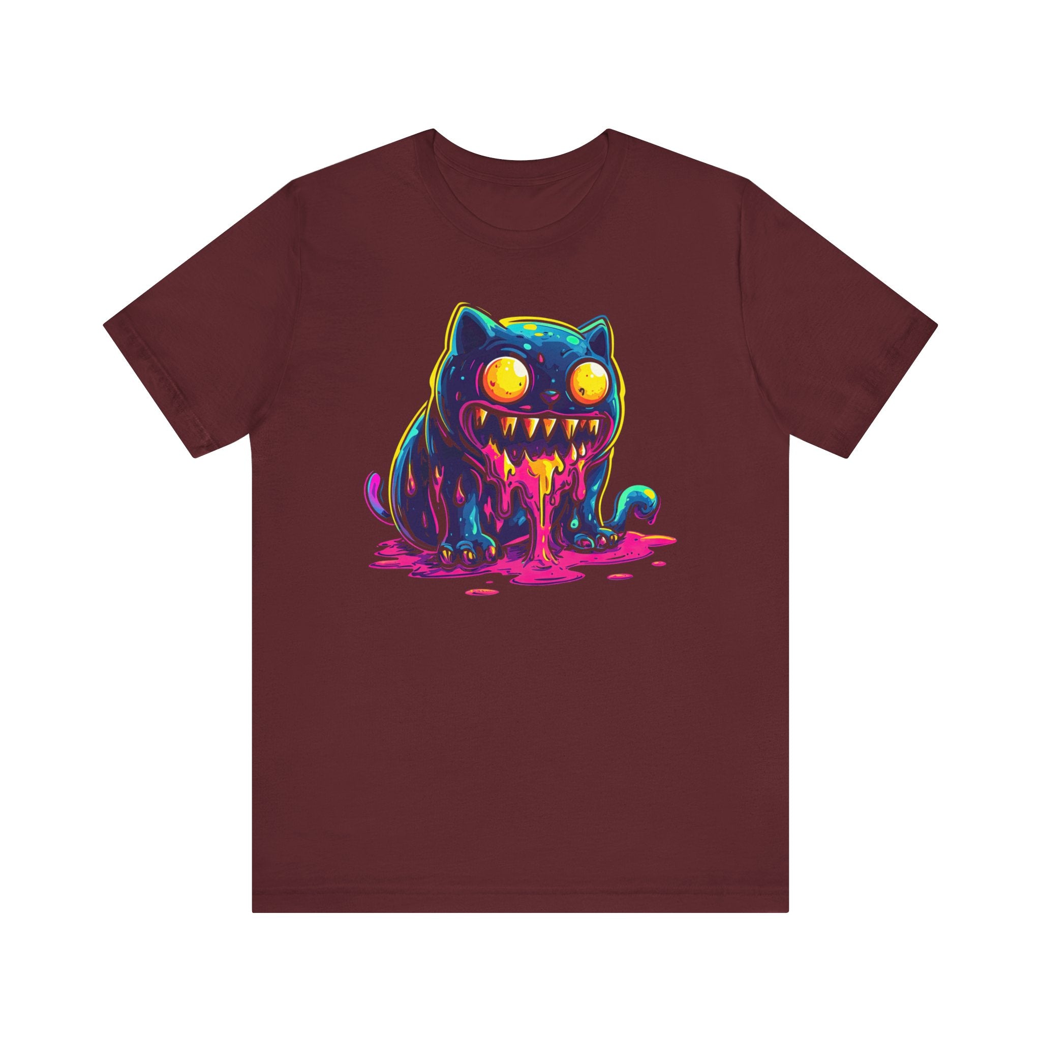 Neon Monster Cat T-Shirt Bold and Quirky Design