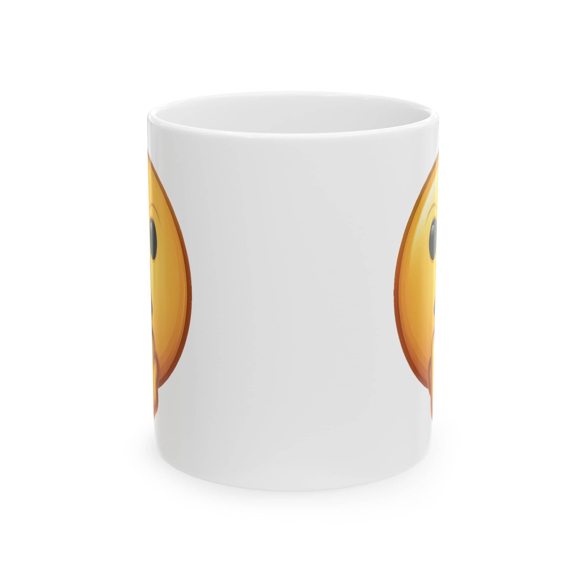 Middle Finger FU Shh Silent Protest Emoji Ceramic Mug, (11oz, 15oz)