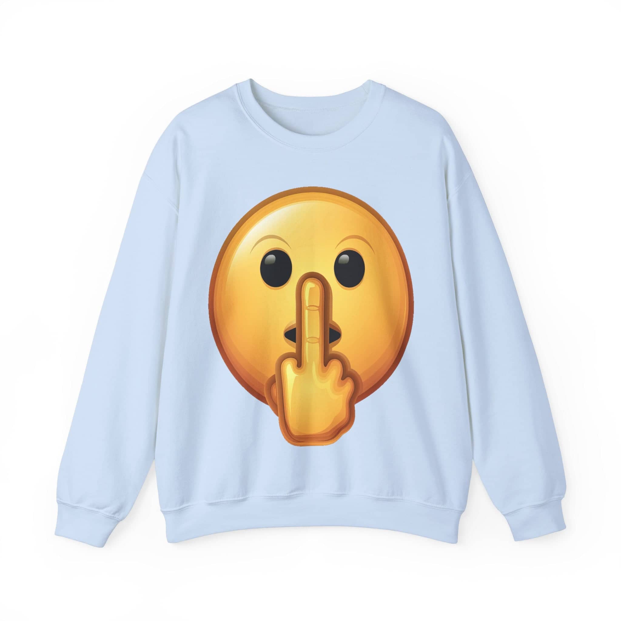 Middle Finger FU Shh Silent Protest Emoji Unisex Heavy Blend™ Crewneck Sweatshirt
